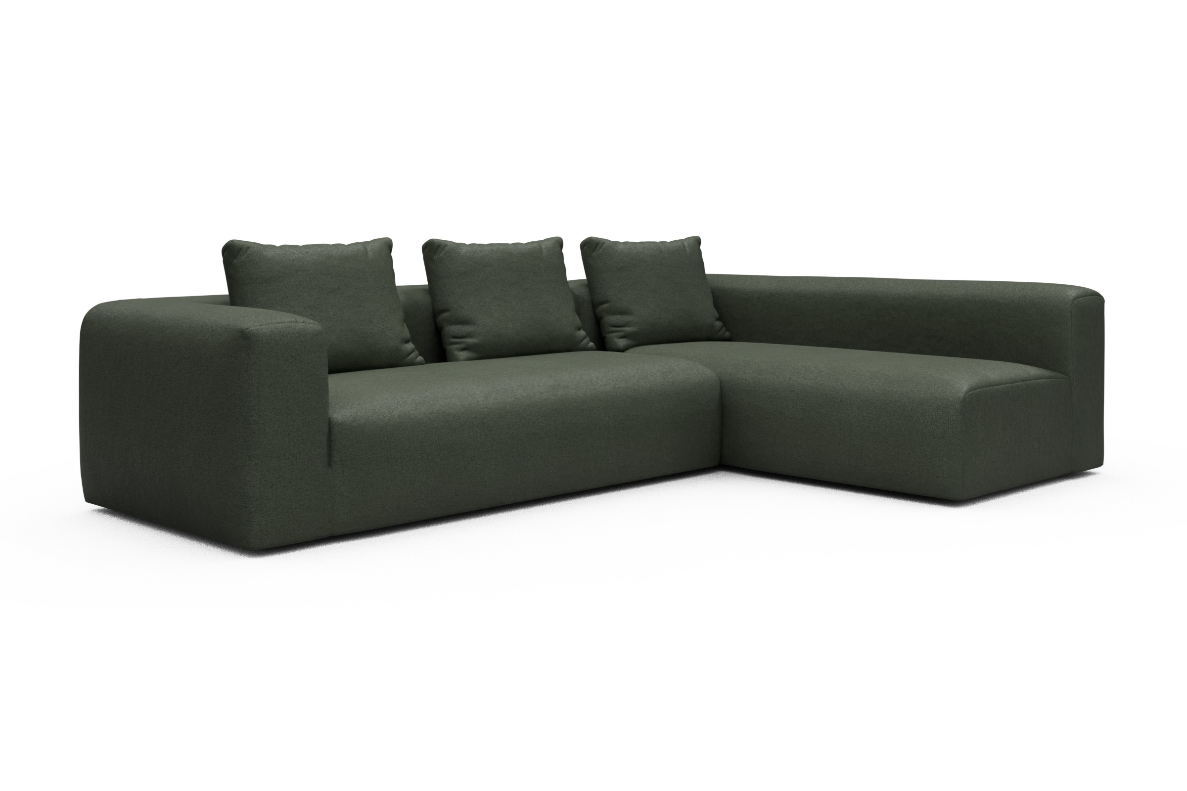 Ecksofa Fred 2x 2,5-Sitzer rechts offen Denari-Forest-Green