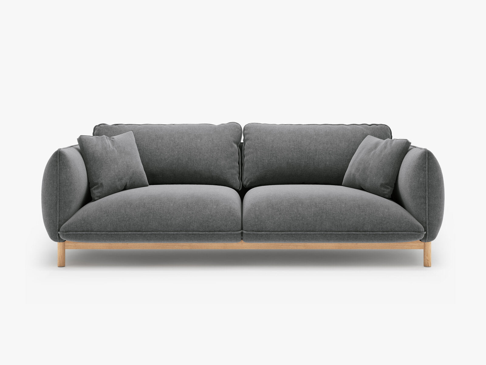 Micadoni Ada Sofa 3-Sitzer Strukturierter Stoff Wind Dunkelgrau