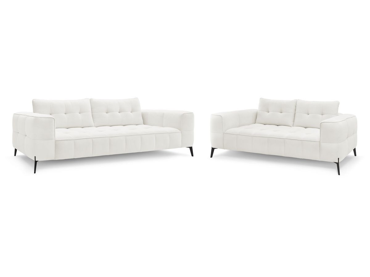 Bobochic Anis Sofa-Set 3- und 2-Sitzer Strukturstoff Weiß