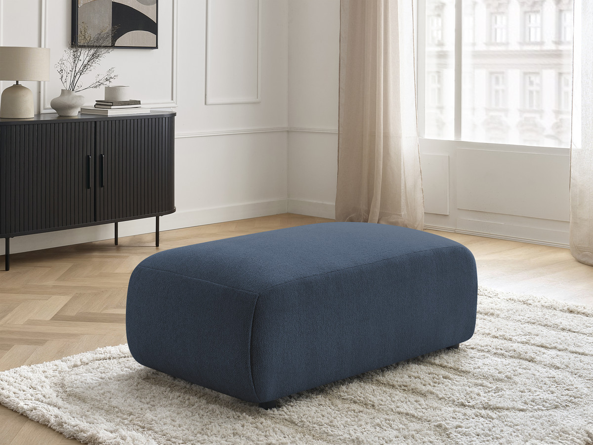 Bobochic Jana Pouf 63 × 114 cm Melange-Stoff Blau