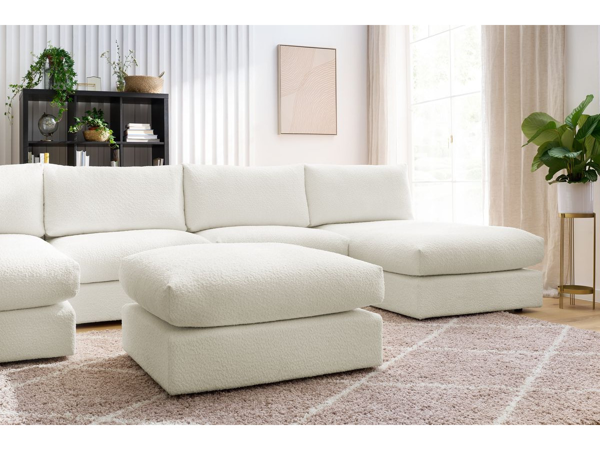 Bobochic Paris Wohnlandschaft Bouclé-Stoff Weiß