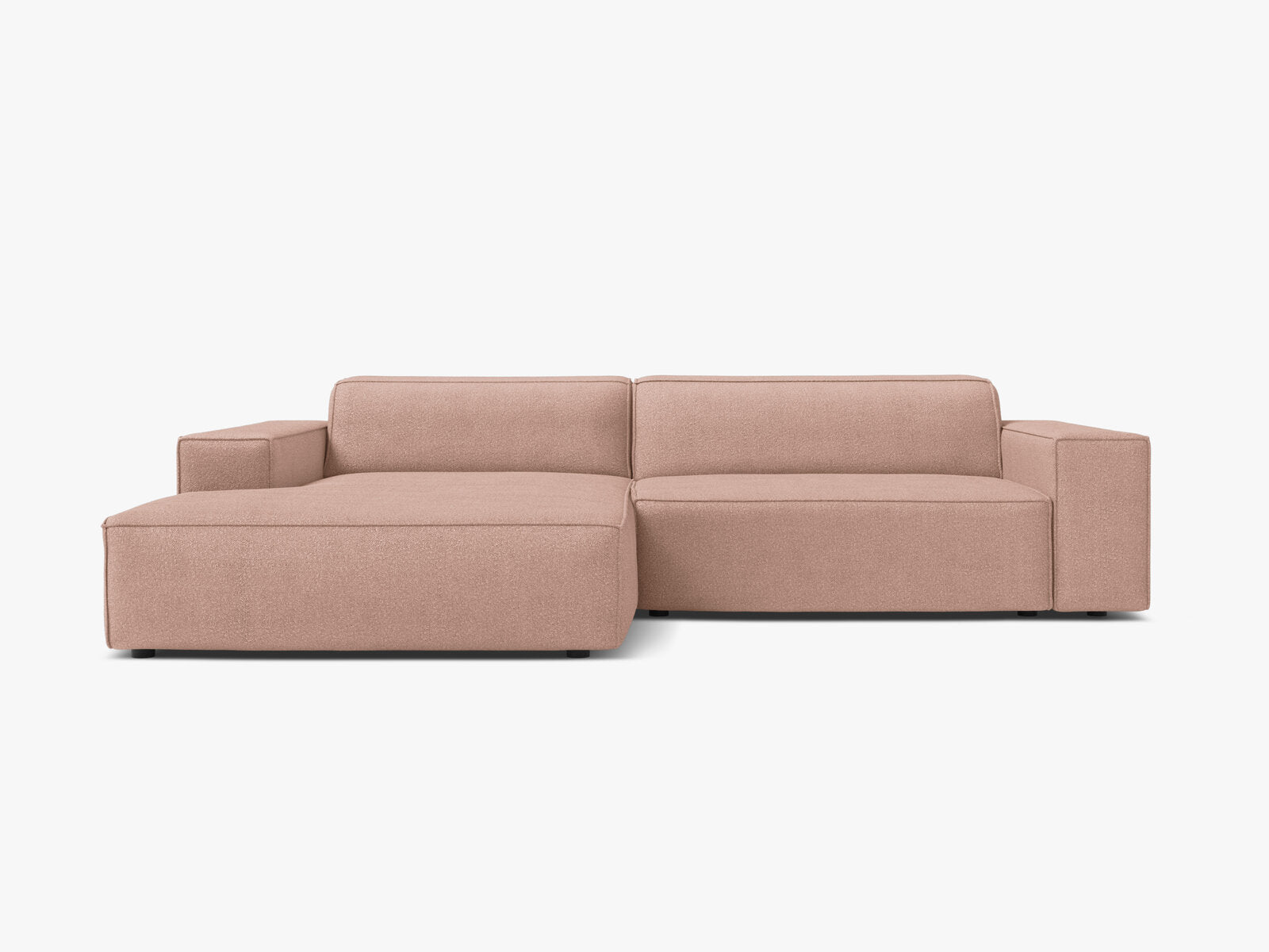 Micadoni Ecksofa Jodie 3-Sitzer Links Boucle Baloo Puderrosa