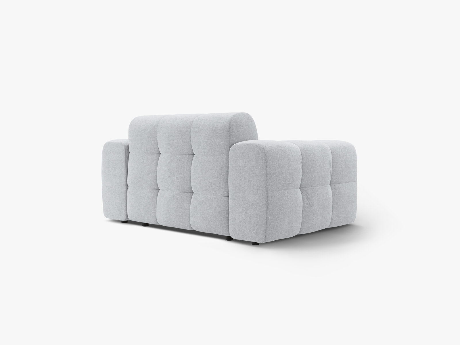 Micadoni Sofa Kendal 2-Sitzer Strukturierter Stoff Hellgrau