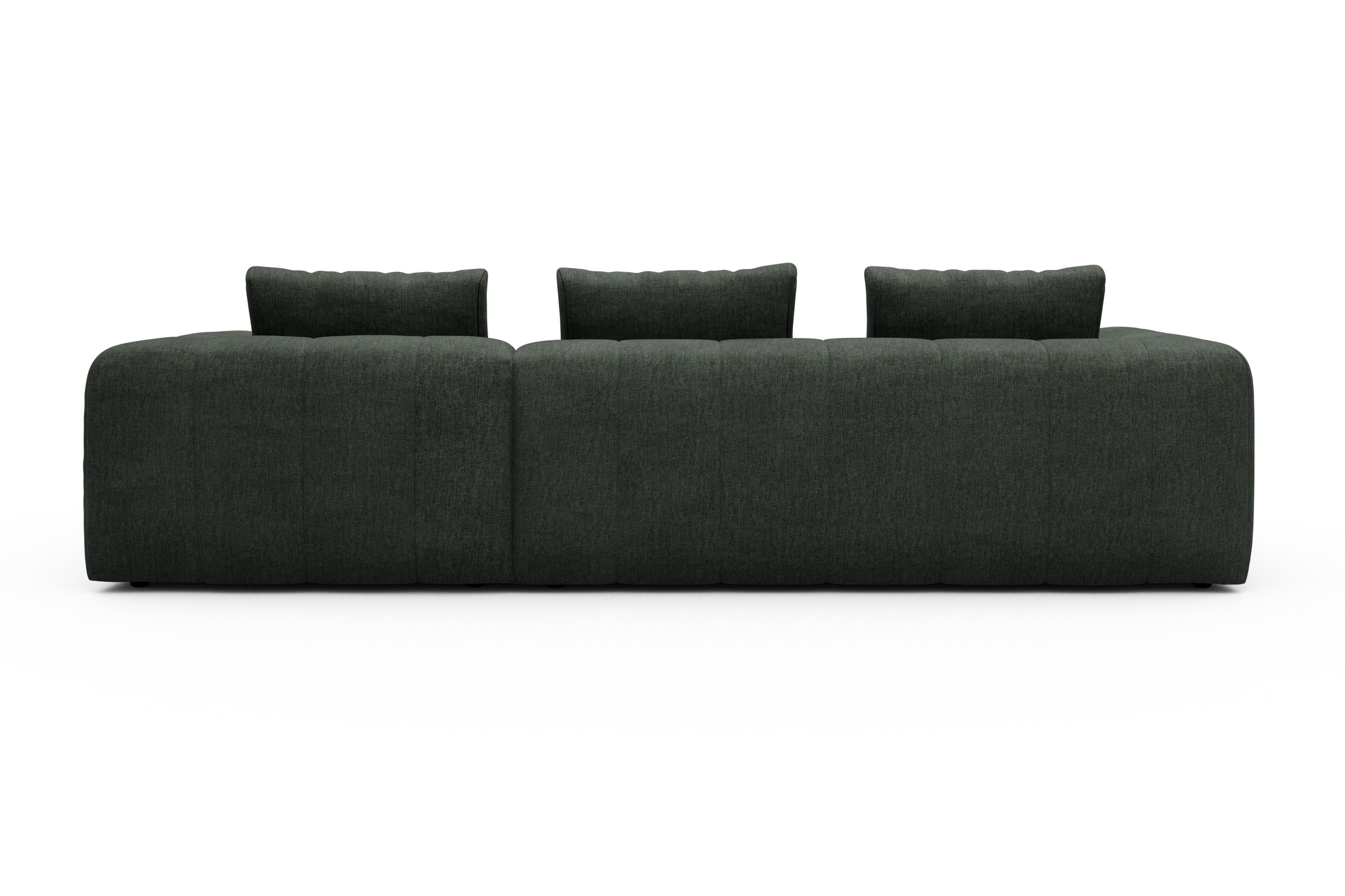 Ecksofa Hugo 2,5-Sitzer Armlehne links mit Chaiselongue Aivi-Pine-Green