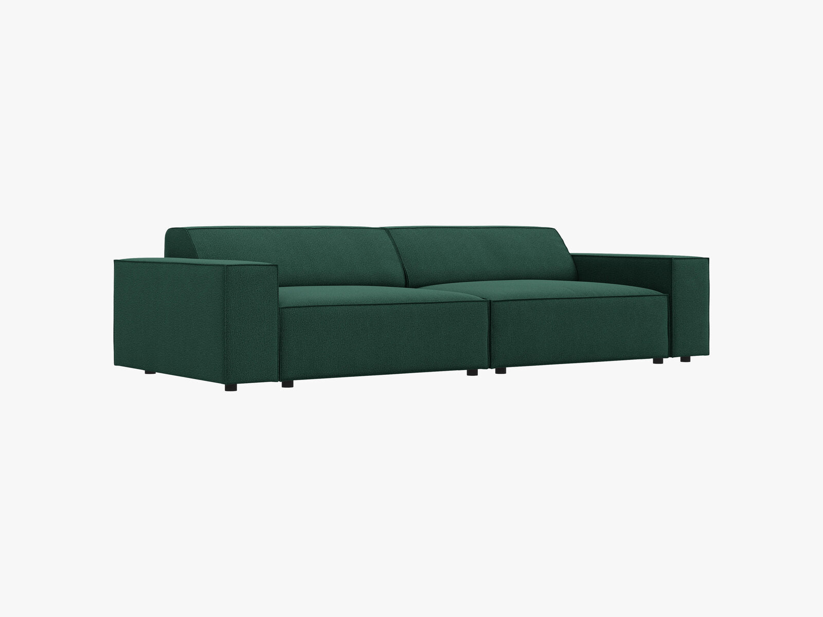 Micadoni 3-Sitzer Sofa Jodie Strukturierter Stoff Megan Grün