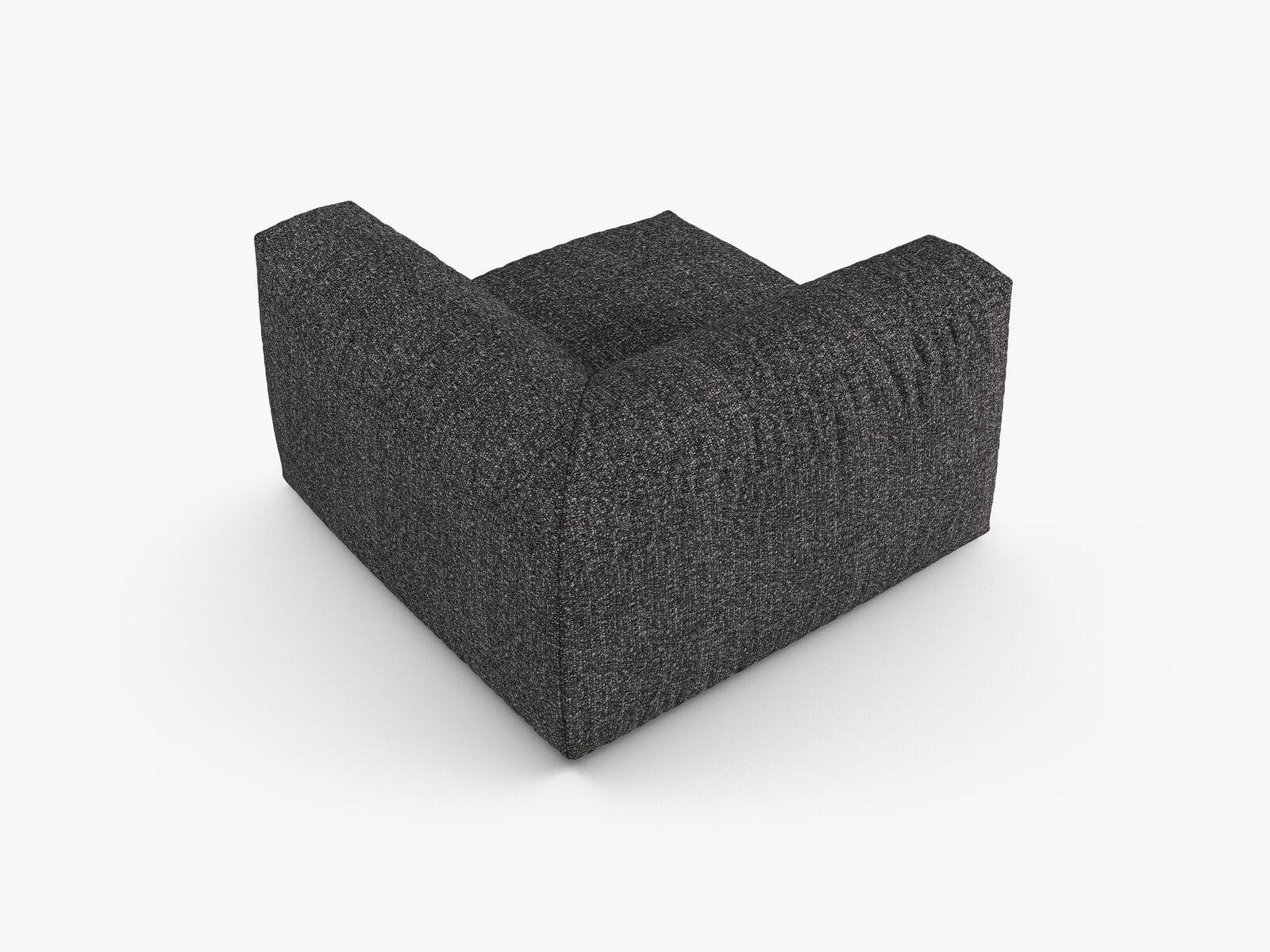 Micadoni symmetrisches Eckmodul Martina 1-Sitzer 90cm Sitztiefe Boucle Monet Anthrazit