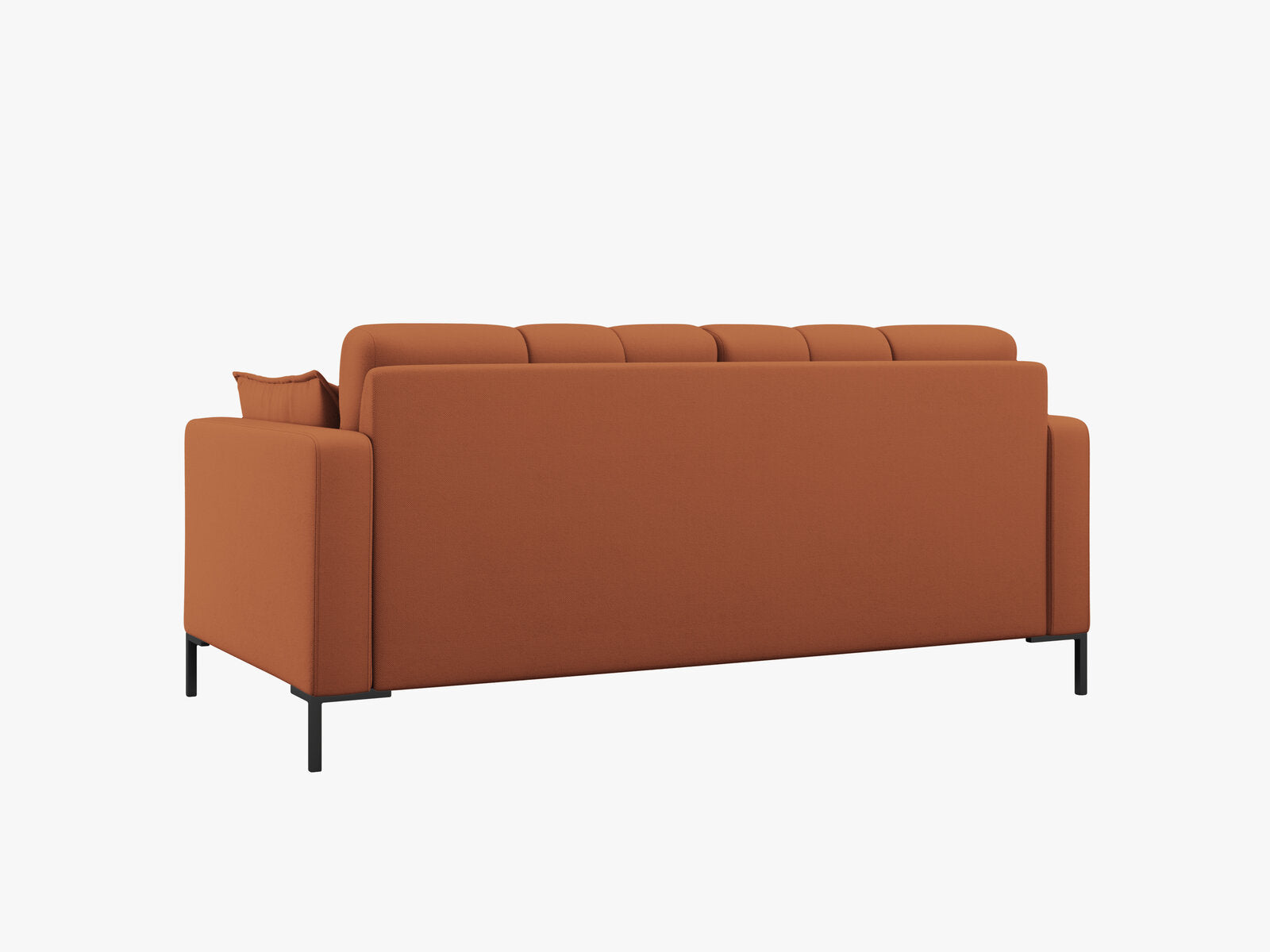 Micadoni Sofa Mamaia 2-Sitzer Strukturierter Stoff Neve Ziegel schwarze Beine