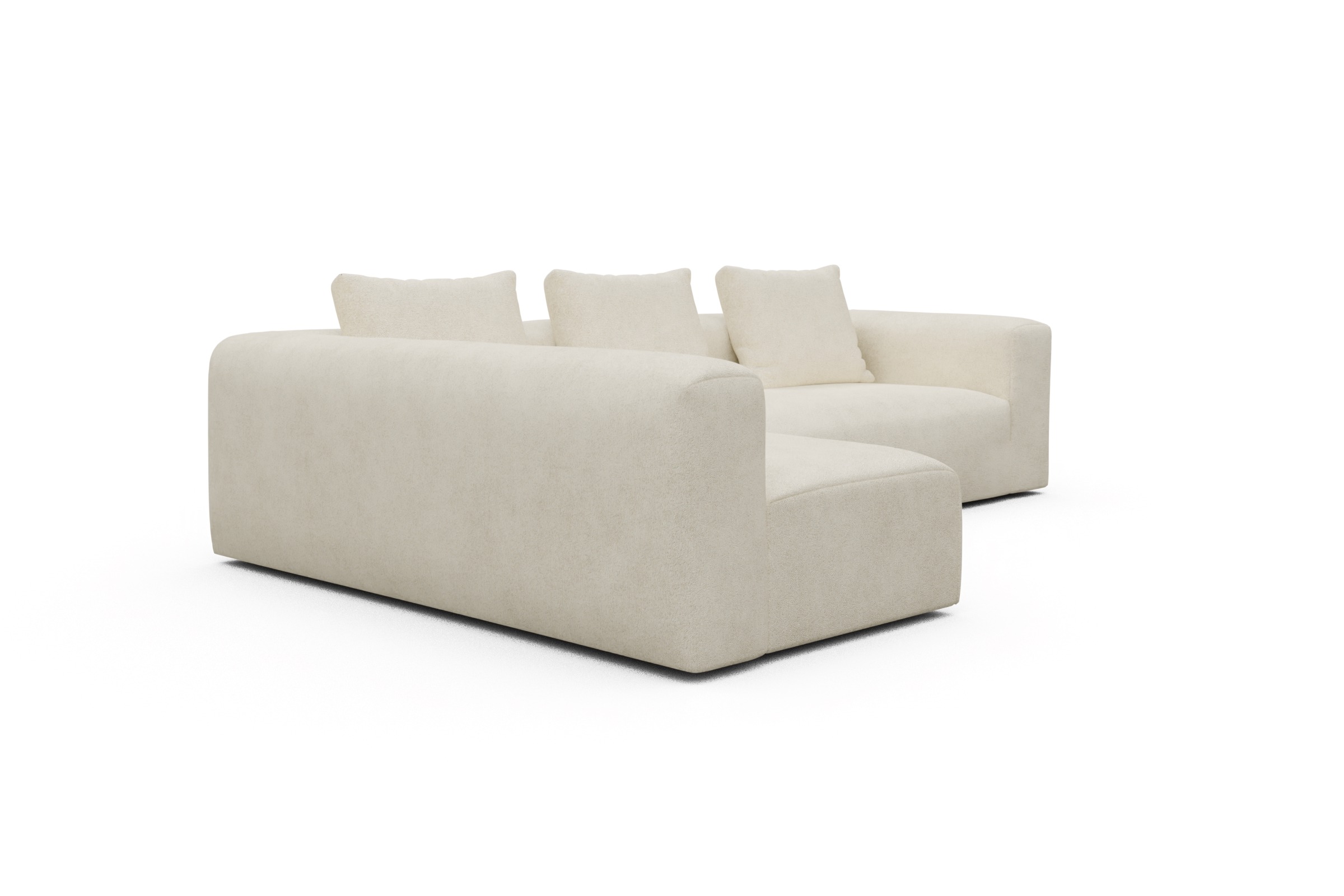 Ecksofa Fred 2x 2,5-Sitzer links offen Boucle-Off-White