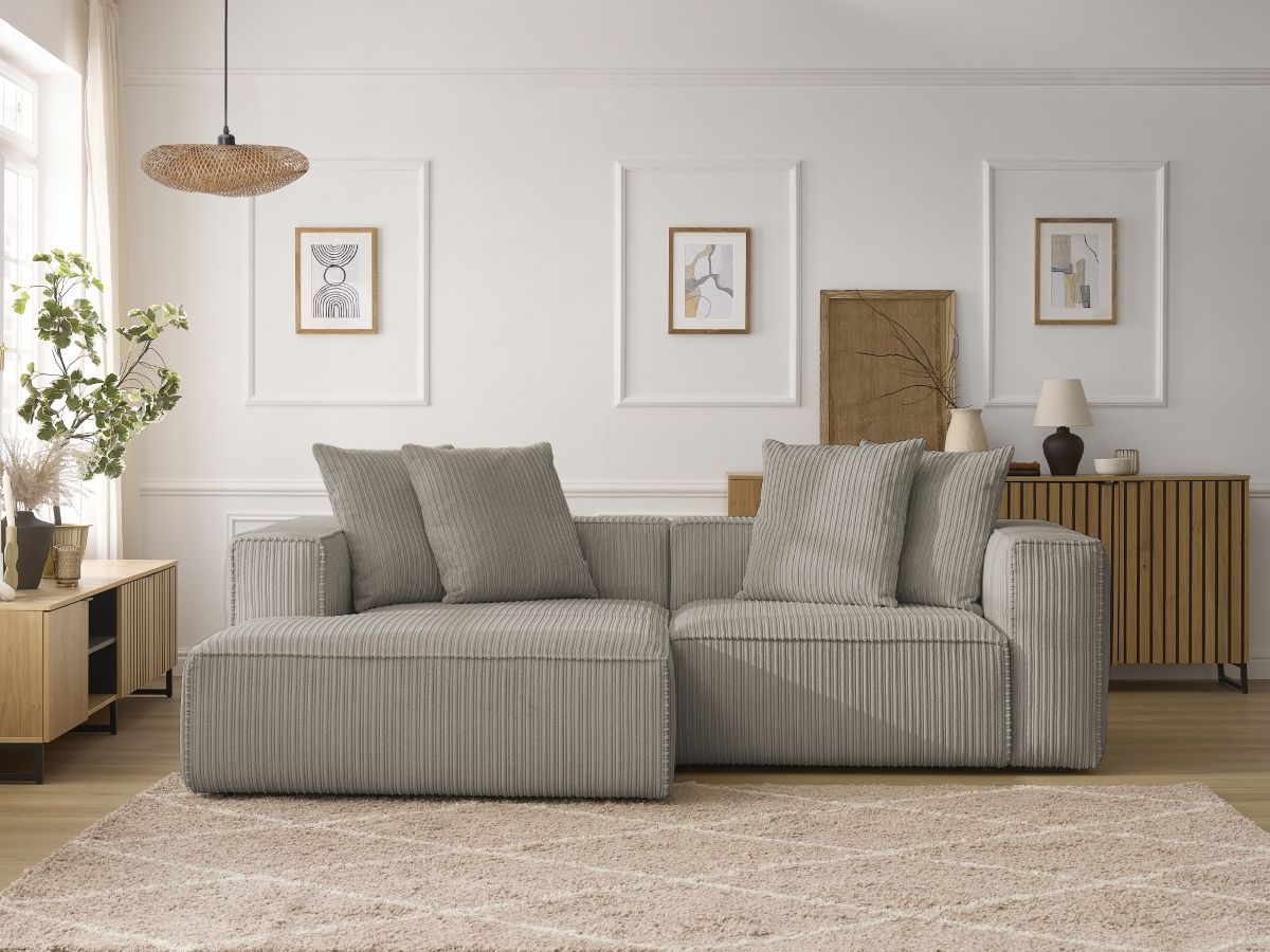 Bobochic Nina Ecksofa Cordsamt Taupe Ecke links
