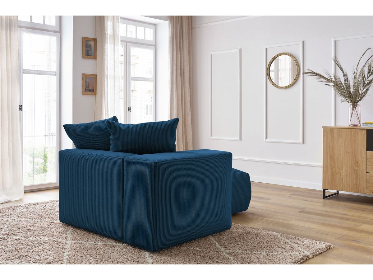Bobochic Voltaire Méridienne-Modul Cordsamt Dunkelblau Ecke links