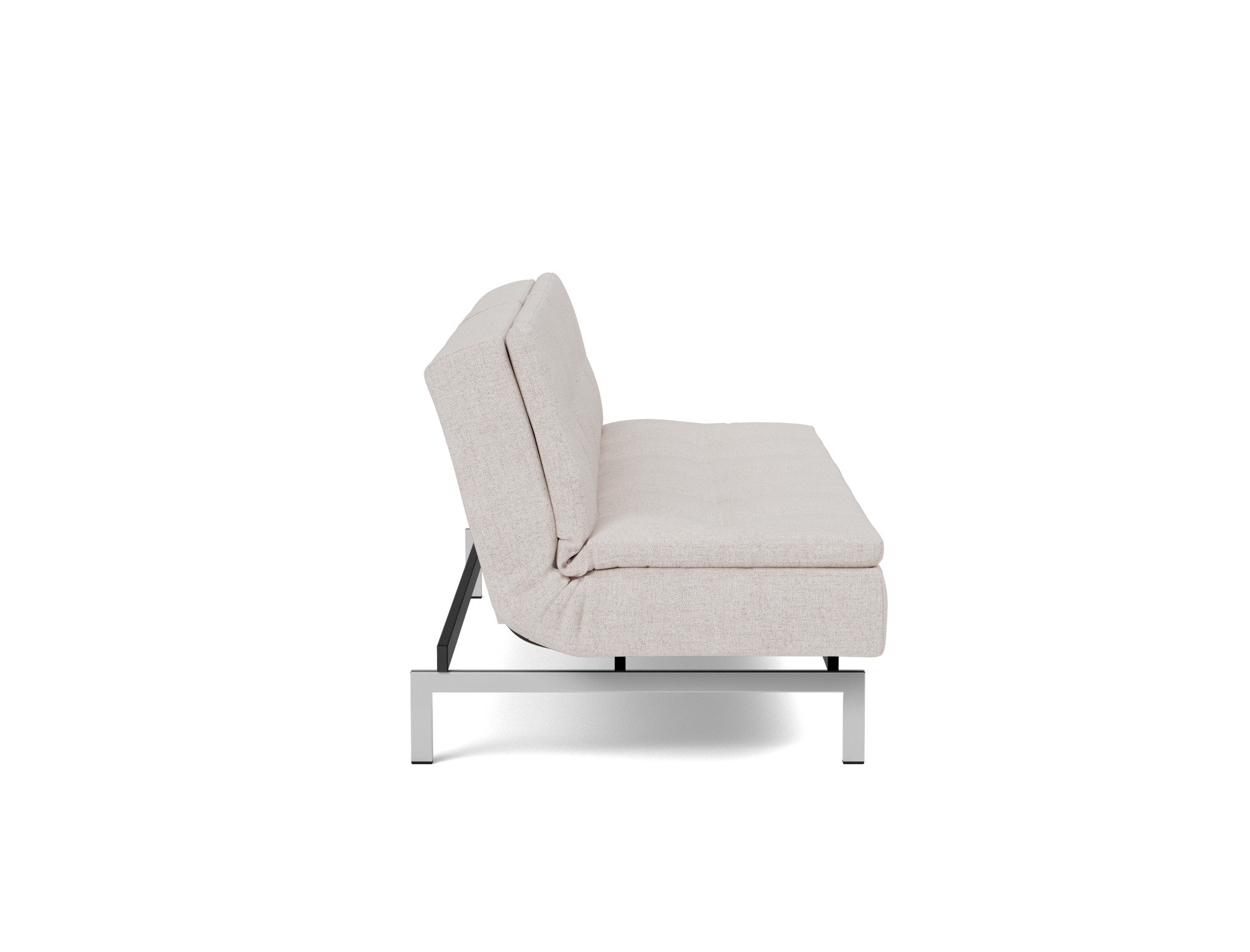 Schlafsofa Dublexo Strukturierter Stoff Weda 300-Weda-Sand Beine Chrom