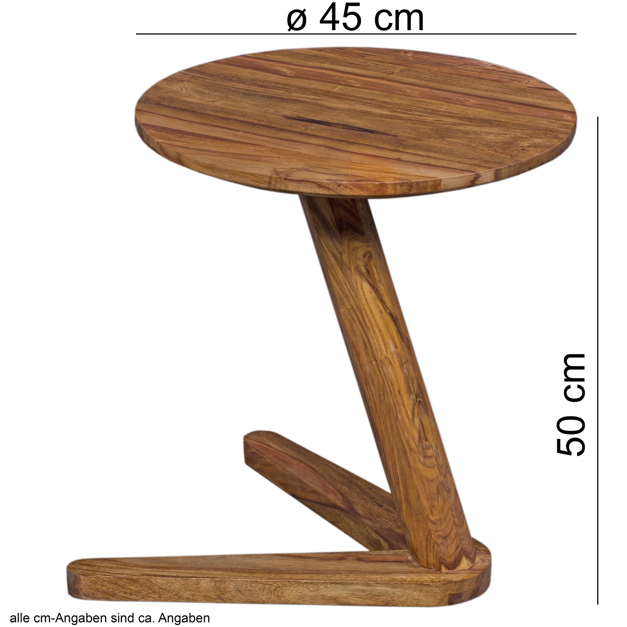 Beistelltisch Andenes Sheesham Massivholz Ø 45 cm
