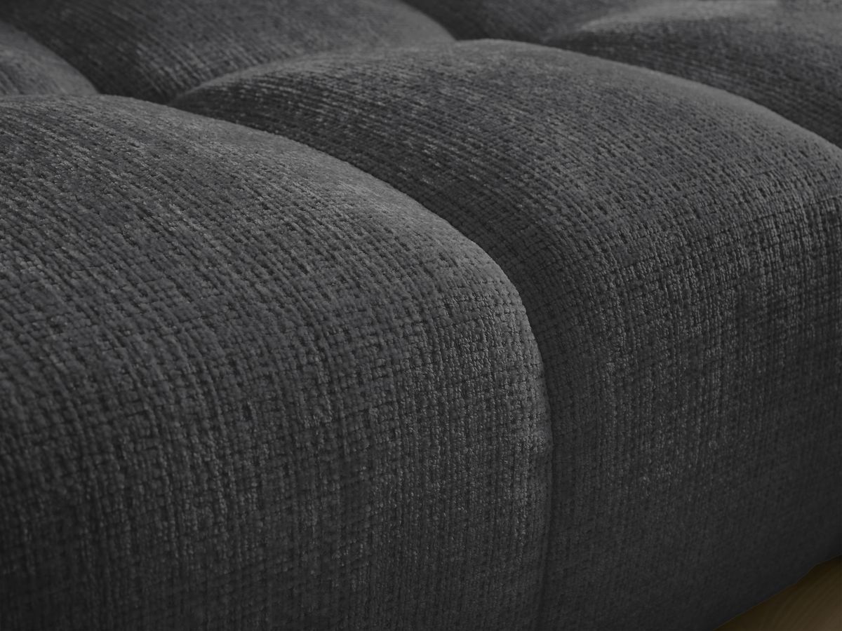 Bobochic Anakin Sofa 3-Sitzer, 6 Kissen Strukturstoff Schwarz