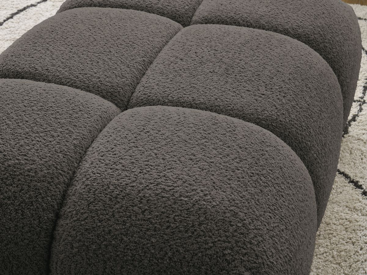 Bobochic Alya Pouf Bouclé-Stoff Braun