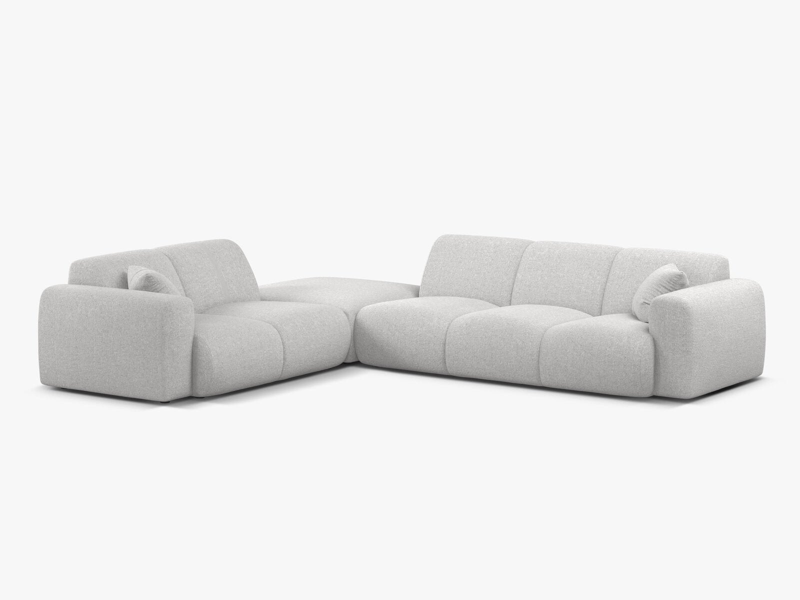 Micadoni Ecksofa Molino 6-Sitzer Links Chenille Eden Silber