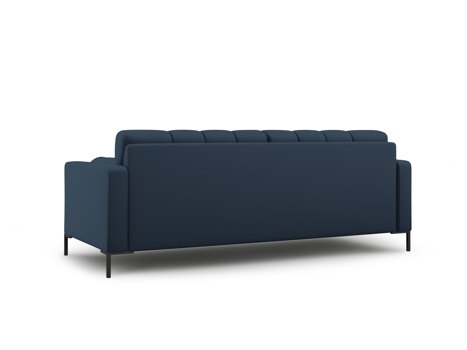 Cosmopolitan Design Sofa Bali 4-Sitzer Strukturierter Stoff Neve Blau Beine Schwarzes Metall