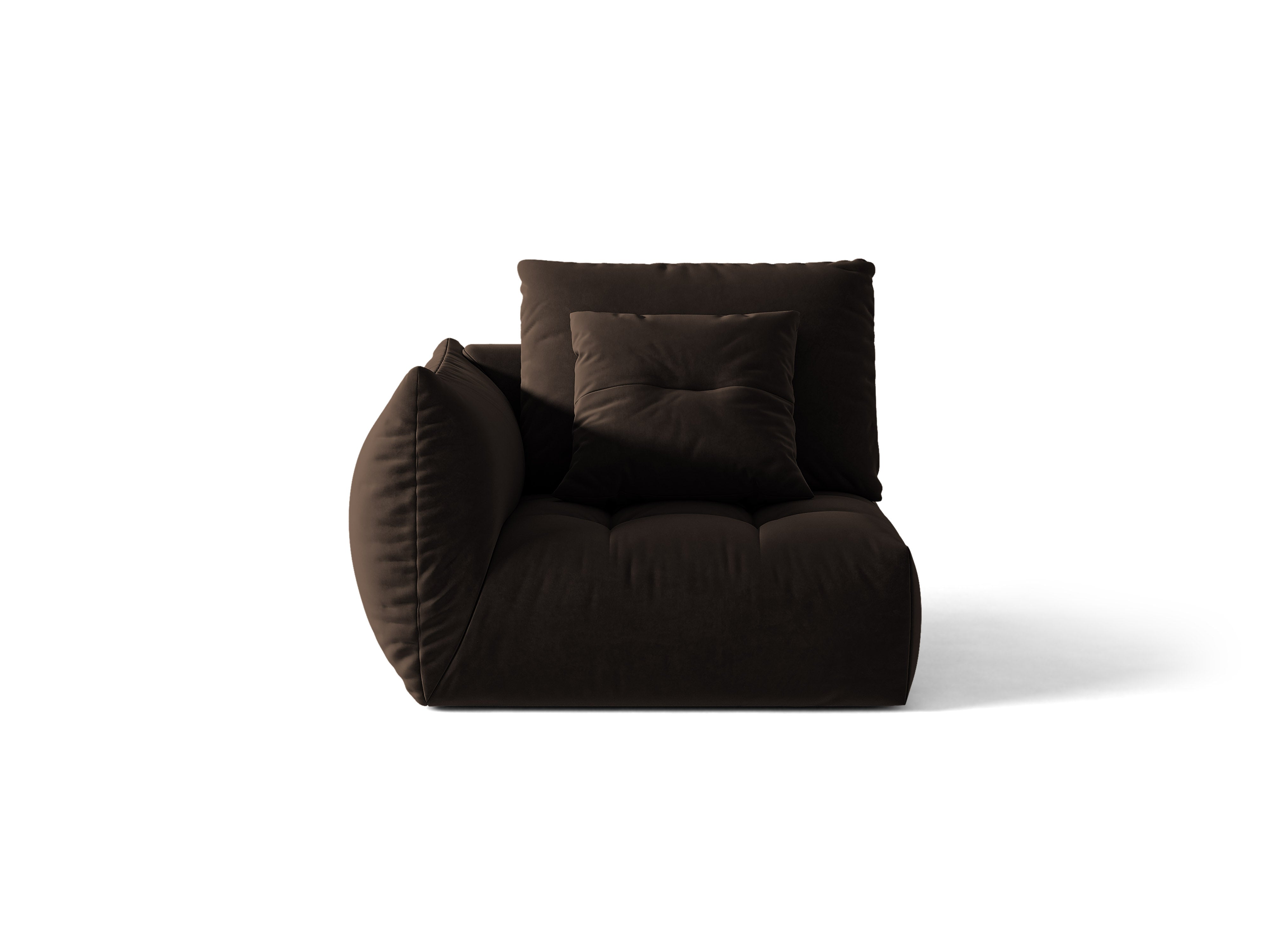 Micadoni Eckmodul Bloom Samt Bluvel Dunkelbraun Links