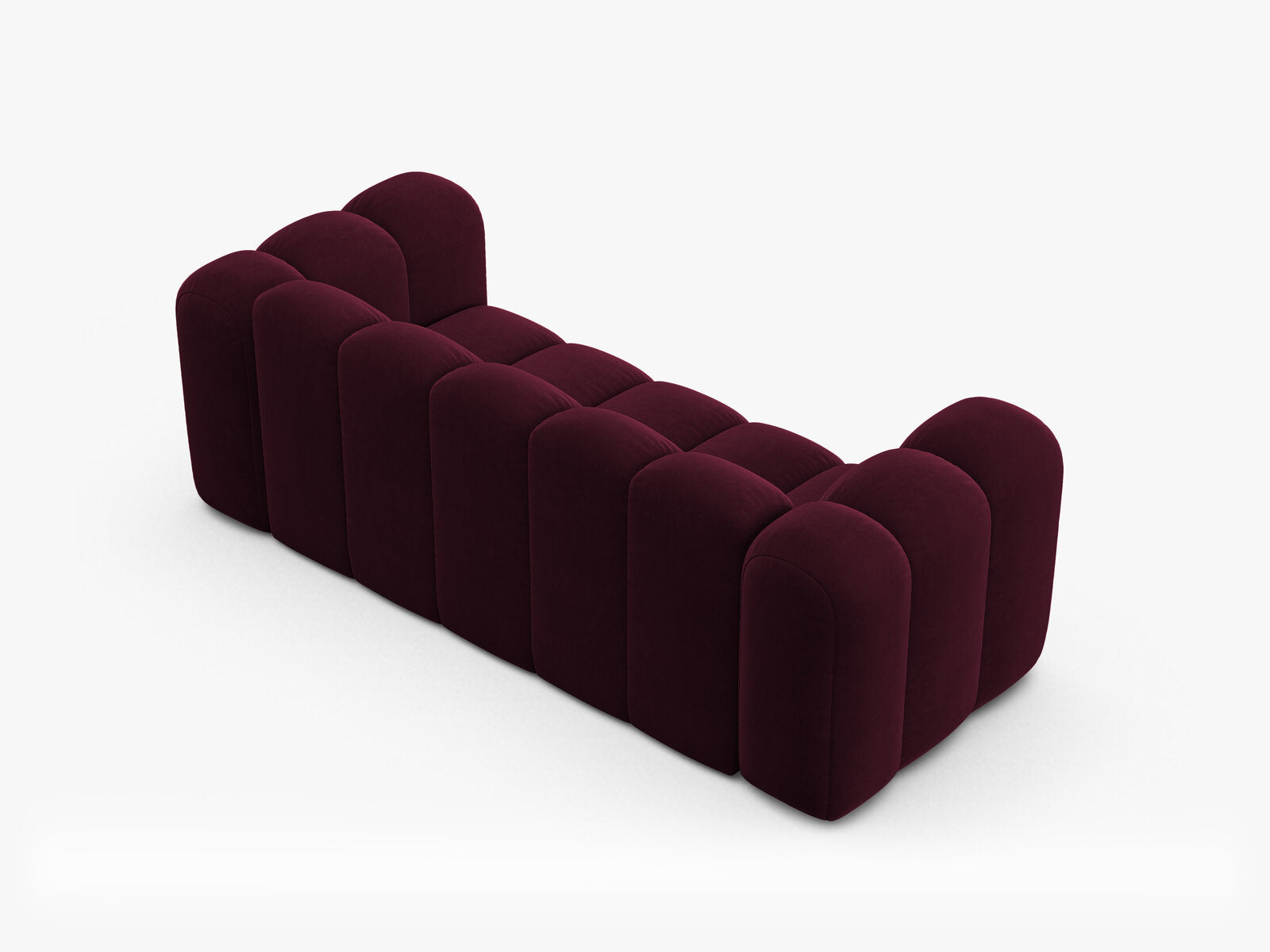 Micadoni Sofa Lupine 2-Sitzer Samt Venus Burgunder