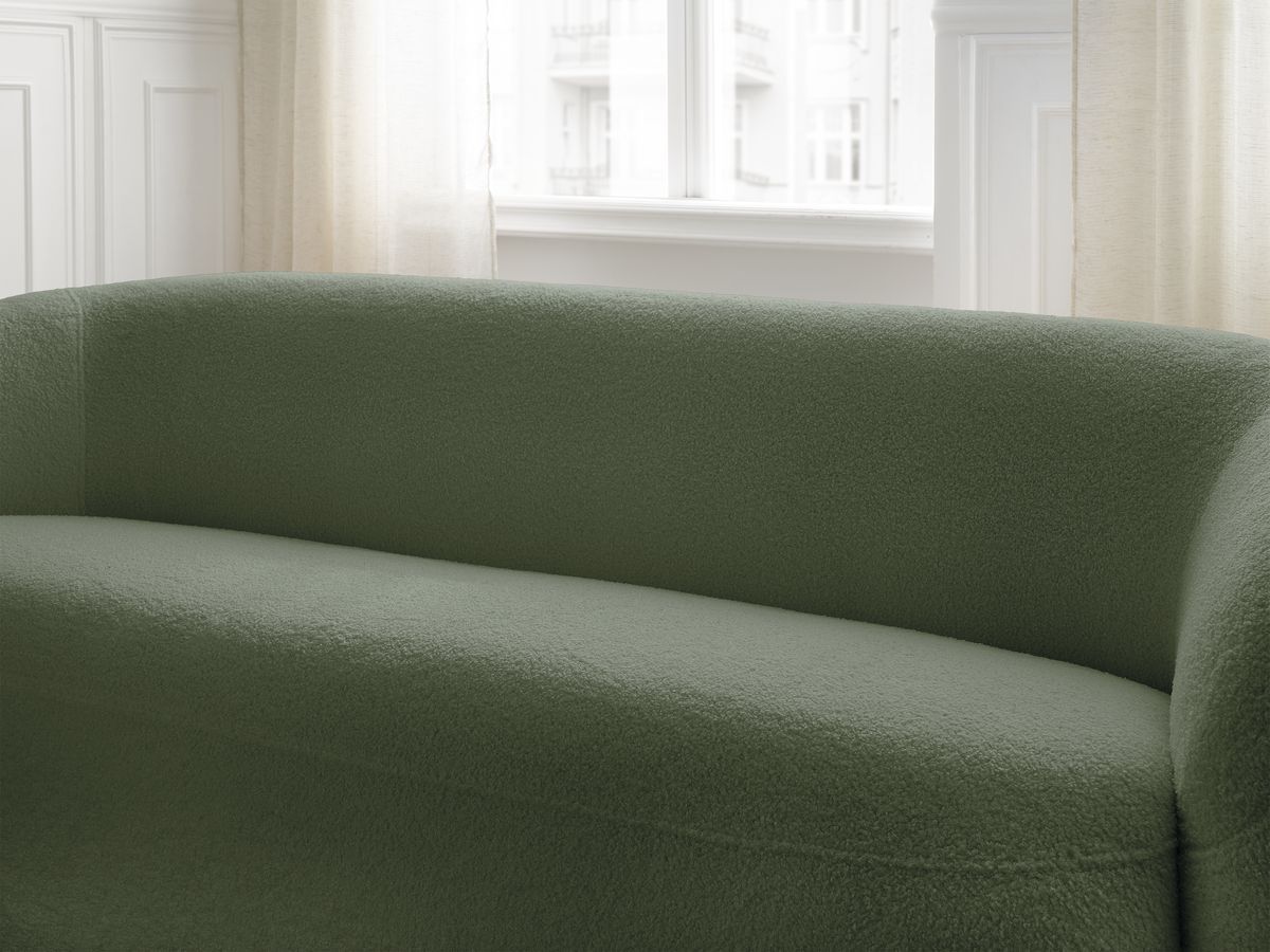 Bobochic Elina Sofa 3-Sitzer Bouclé-Stoff Grün