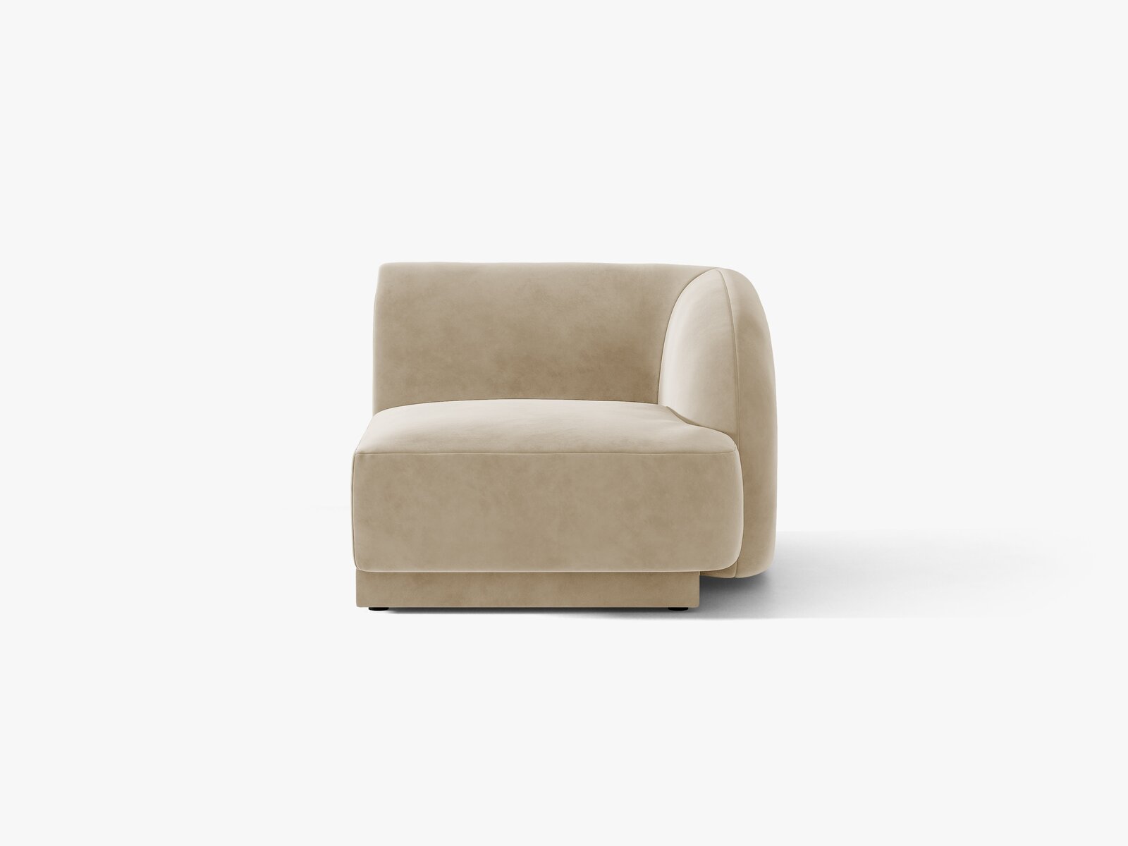 Micadoni Eckmodul Miley 1-Sitzer Samt Venus Beige Rechts