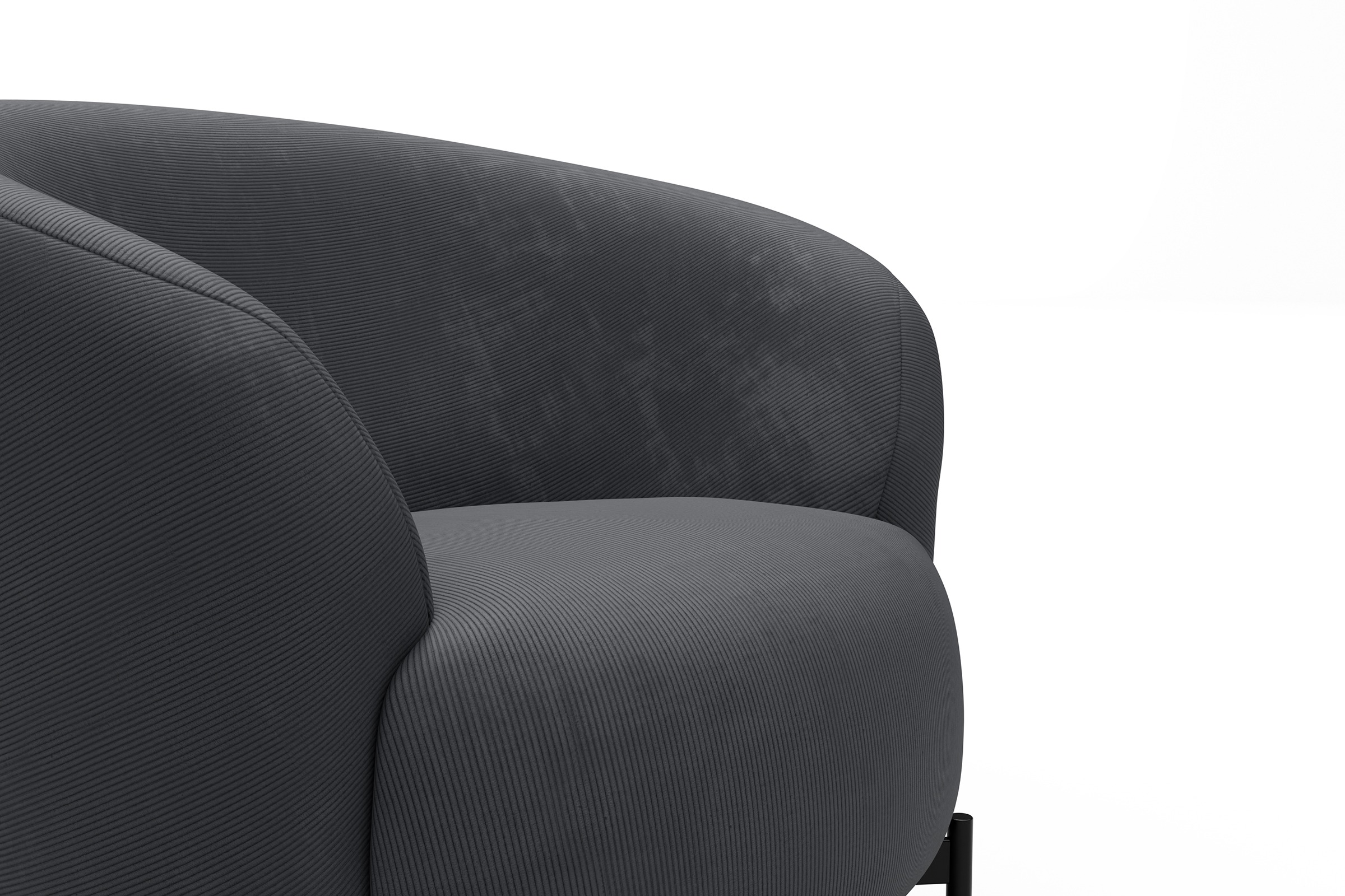 Sessel Ronda X-Metallgestell Schwarz Cordufine-Slate-Grey