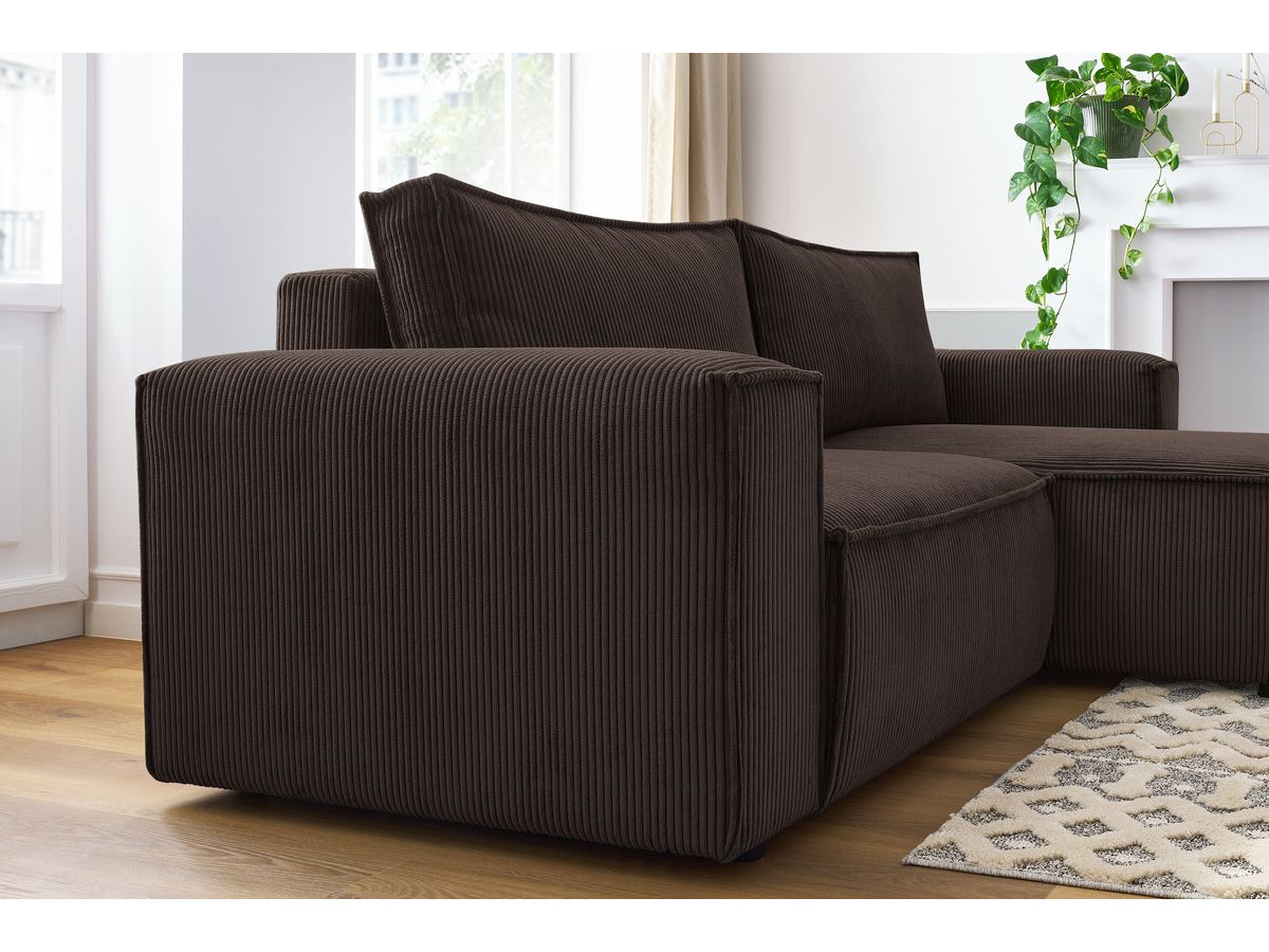 Bobochic Nihad Ecksofa Cordsamt Braun Ecke rechts