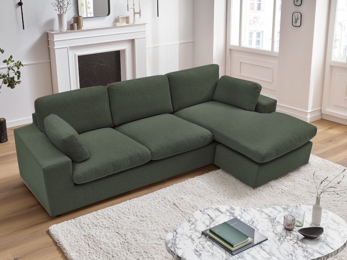 Bobochic Belair Ecksofa 220 × 139 cm Stoff Grün