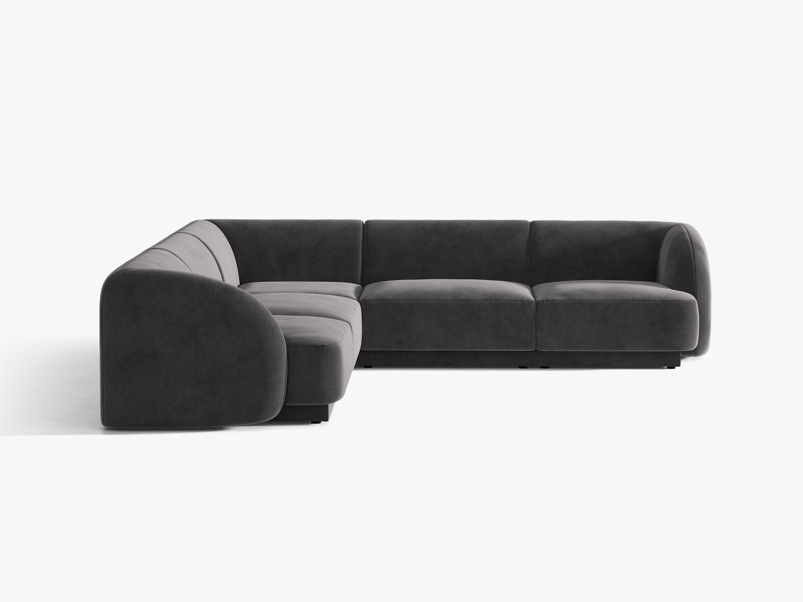 Micadoni 5-Sitzer Symmetrisches Ecksofa Miley Samt Bluvel Grau