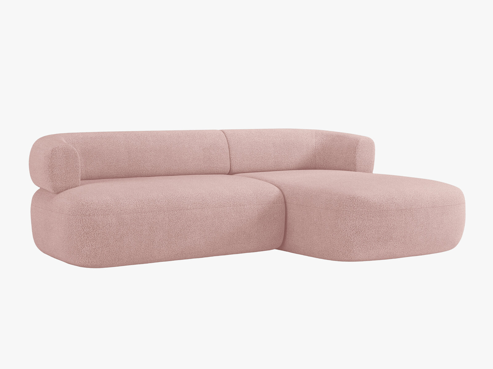Micadoni 5-Sitzer Ecksofa Jenny Rechts Boucle Now or Never Puderrosa