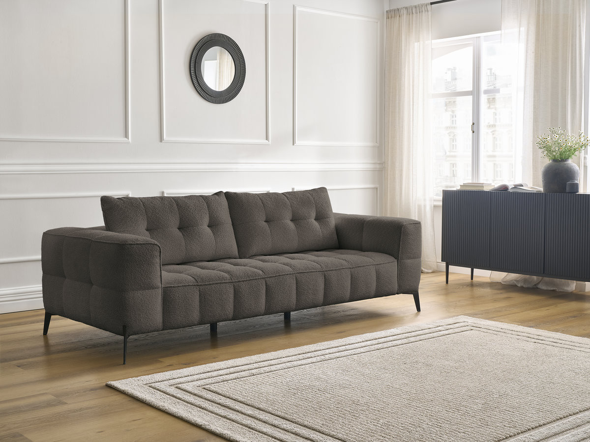 Bobochic Anis Sofa 3-Sitzer Bouclé-Stoff Braun
