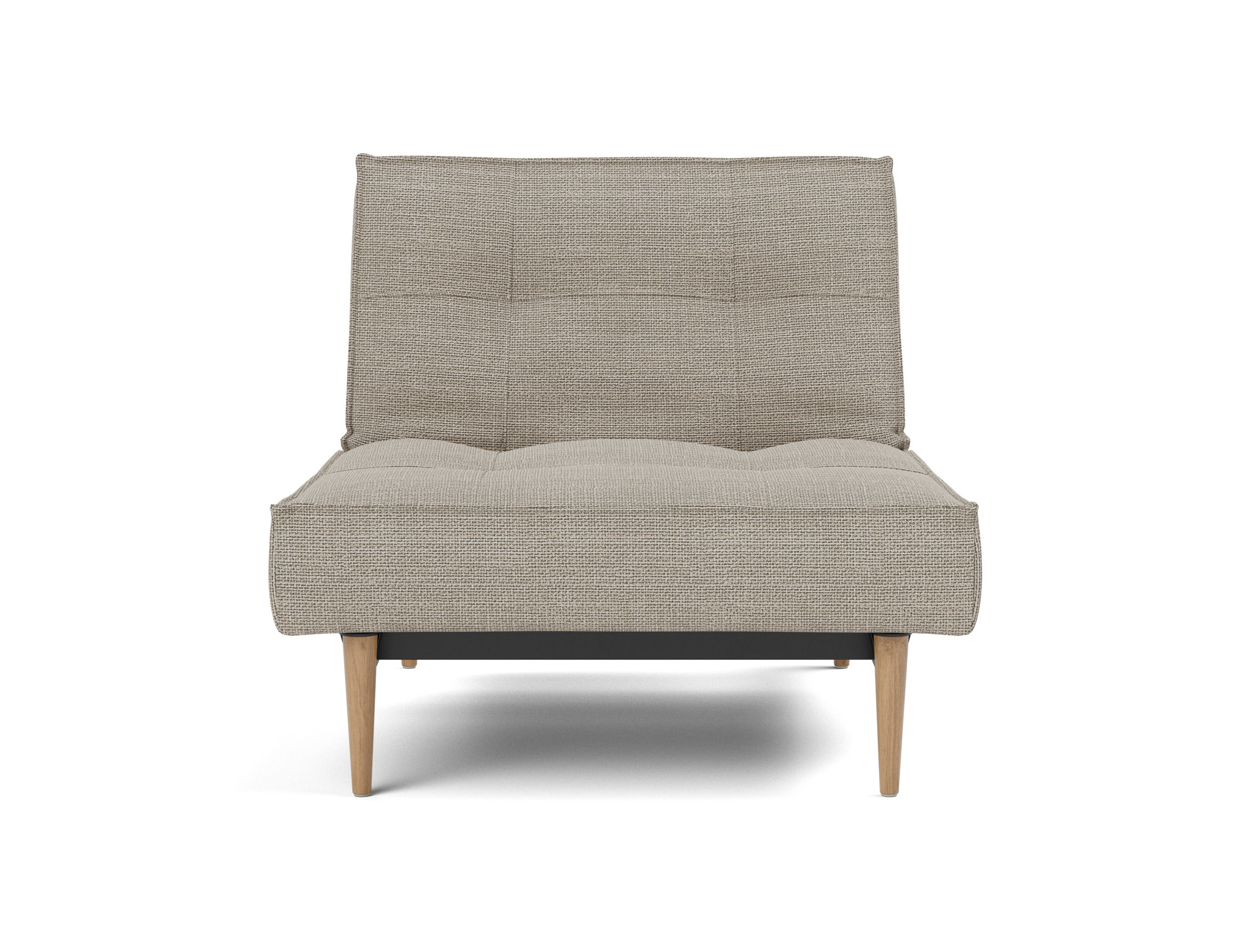 Sessel Splitback Strukturierter Stoff Kenya 579-Gravel Beine Styletto Eiche hell