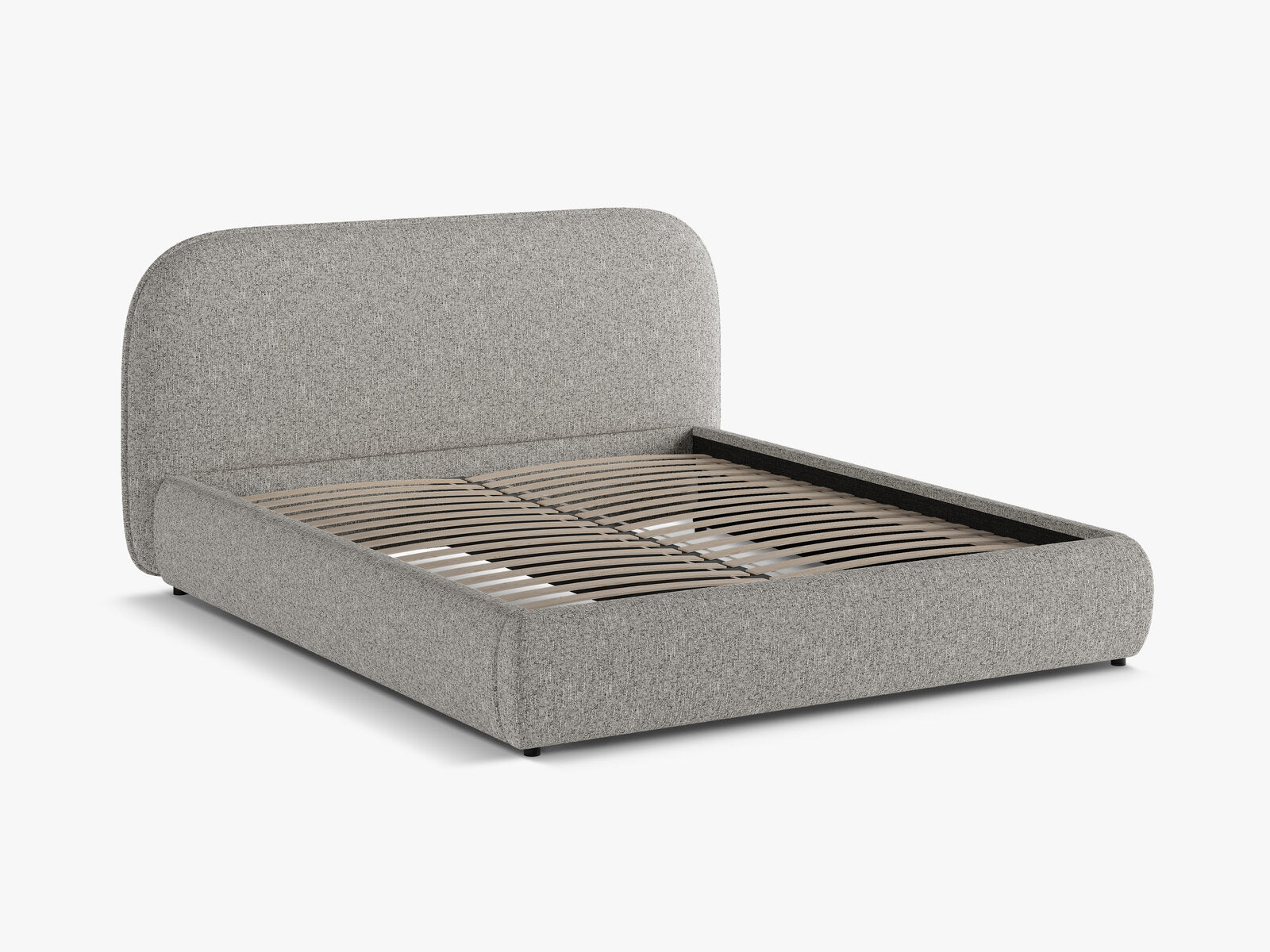 Micadoni Murada Bett mit Kopfteil Chenille Tracy Hellgrau Melange 160x200