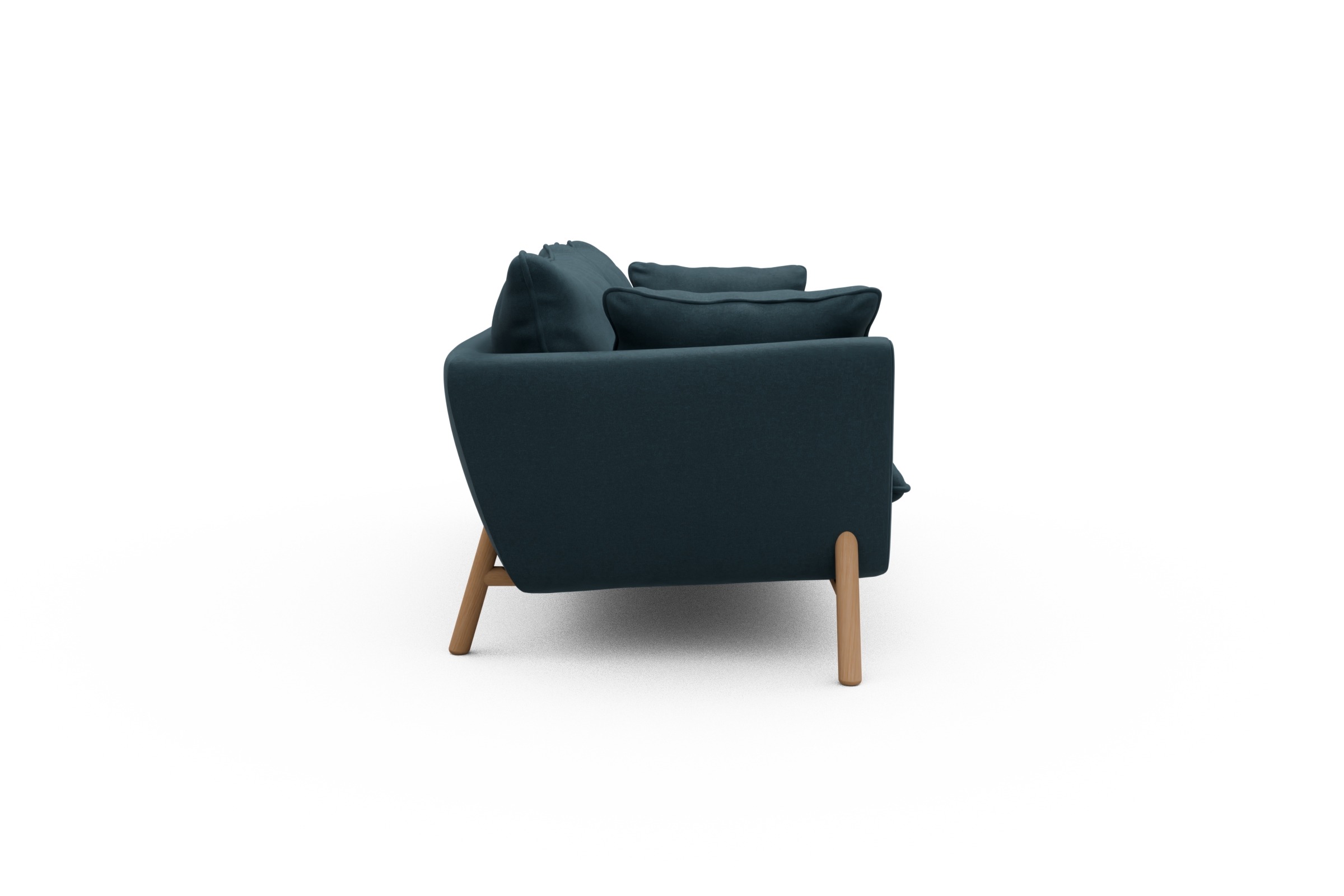 Sofa Emil PREMIUM 3-Sitzer Beinfarbe Eiche Natur Satya-Indigo