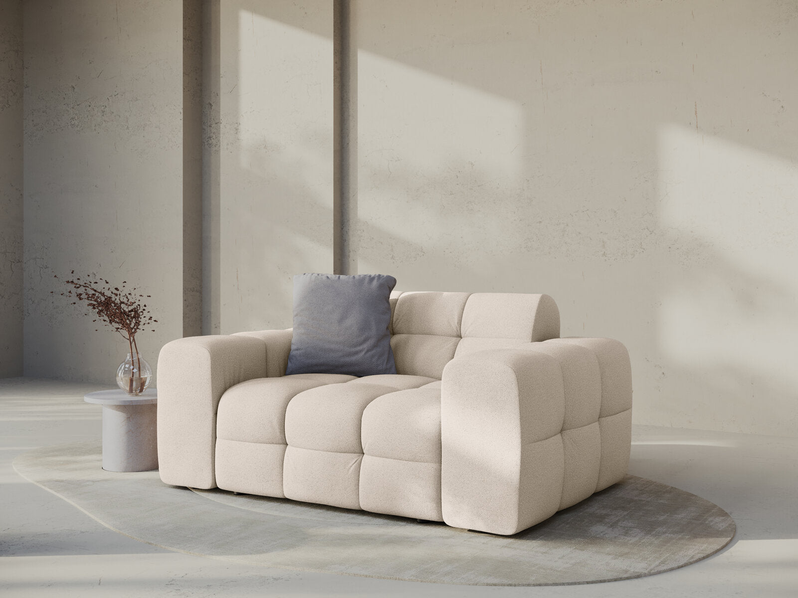 Micadoni Sofa Kendal 2-Sitzer Strukturierter Stoff Beige