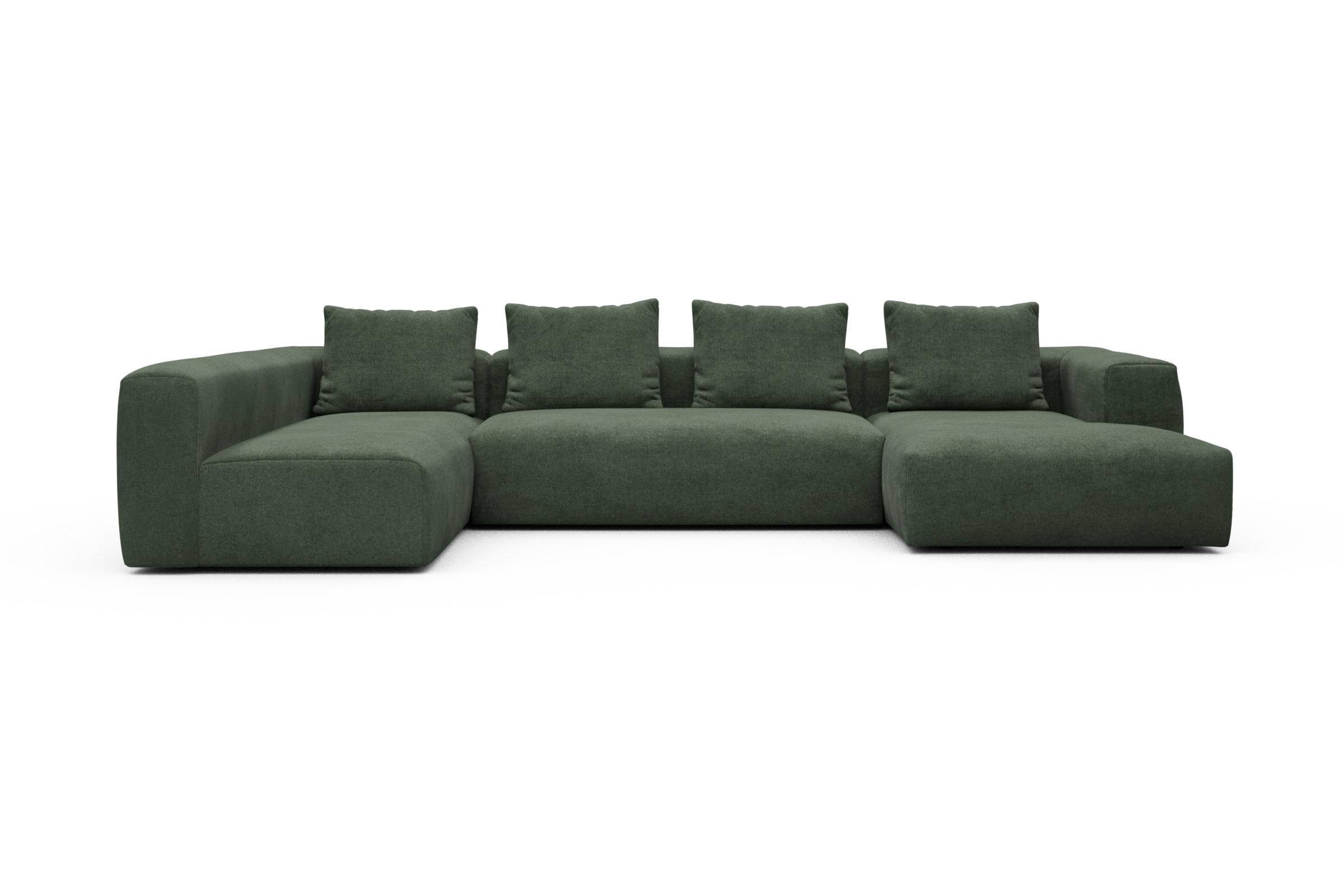 Skandi Home Wohnlandschaft Fred Chaiselongue rechts mit 2-Sitzer und lange Armlehne links Casone-Forest-Green moebelfaktor