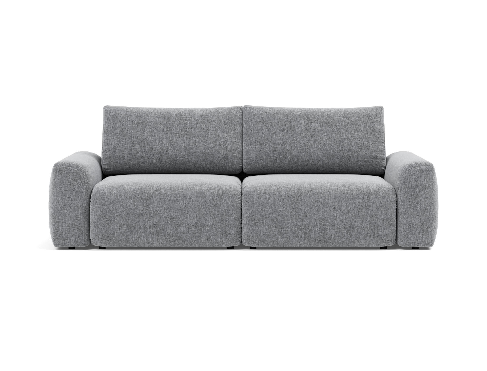 Schlafsofa Norum mit Chunky-Armlehnen Strukturierter Stoff Twist 565-Granite
