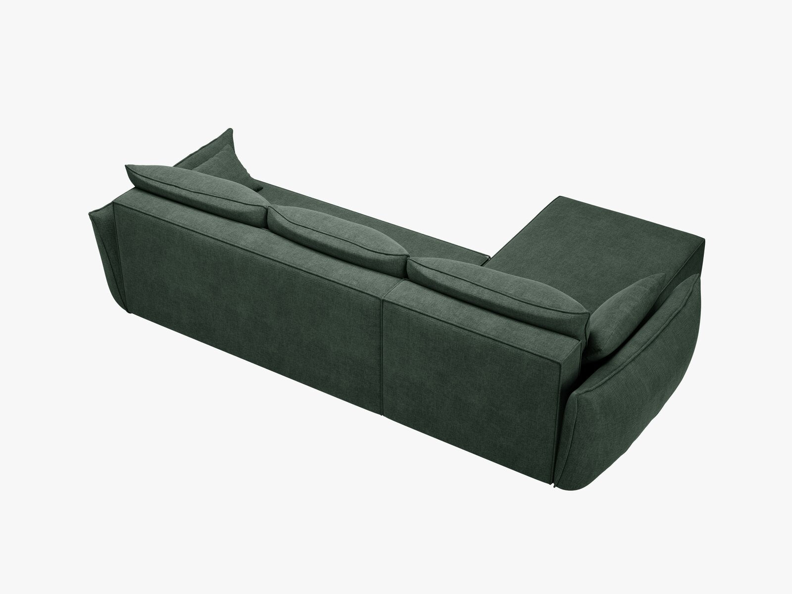 Micadoni Kaelle Ecksofa 4-Sitzer mit Schlaffunktion Rechts Chenille Over The Horizon Flaschengrün