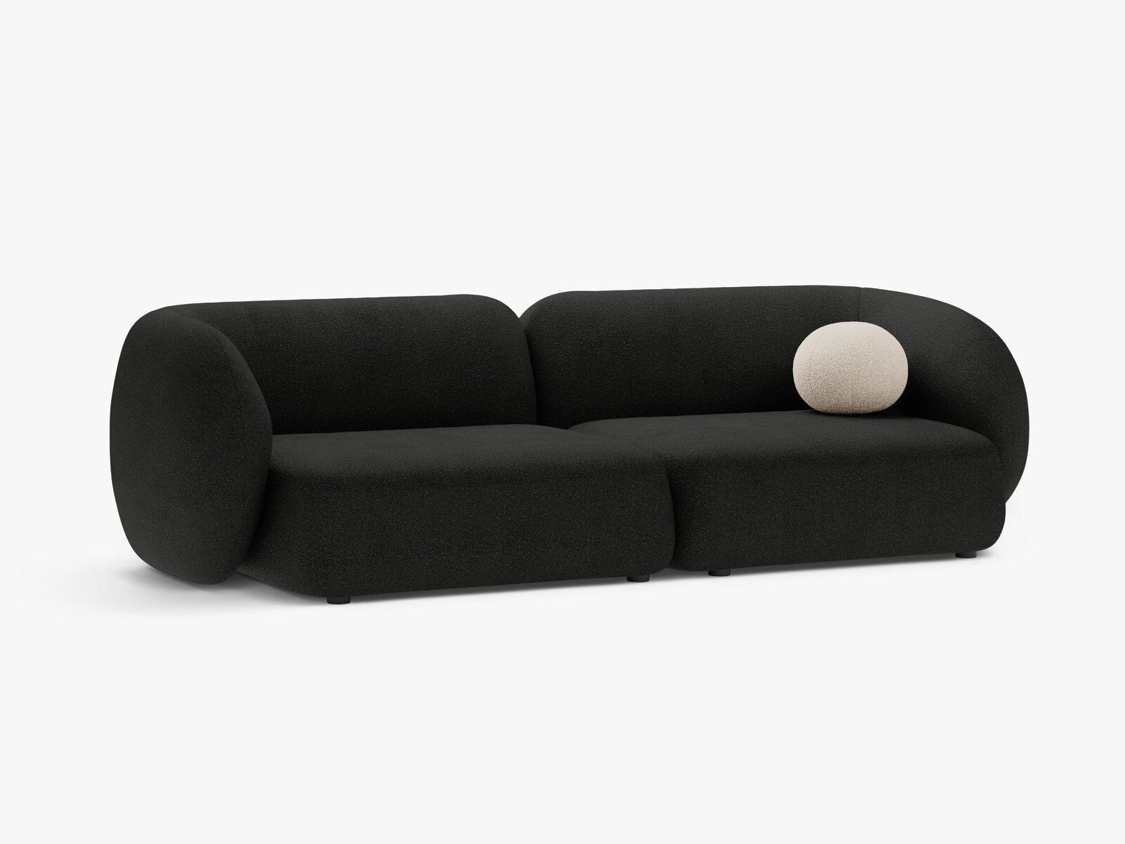 Micadoni Sofa Kate 4-Sitzer Boucle Schwarz