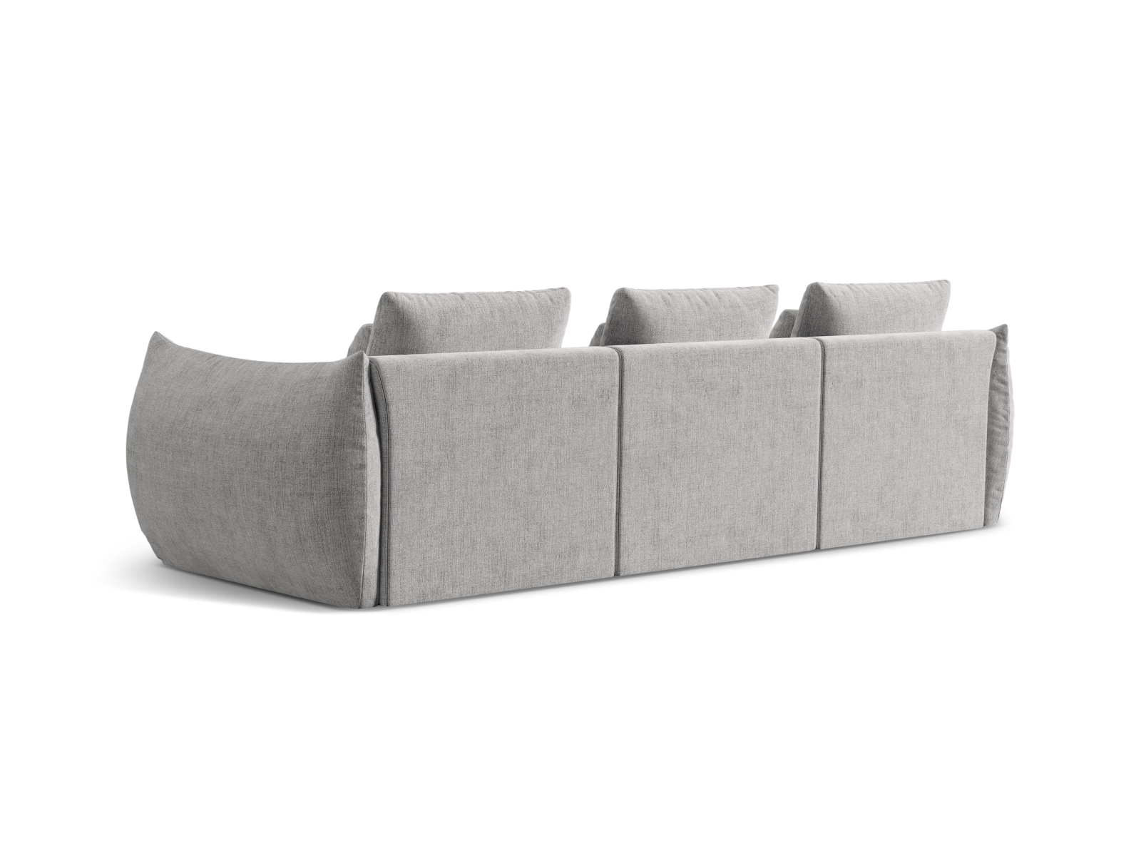 Micadoni Sofa Bloom 4-Sitzer Strukturierter Stoff Silber