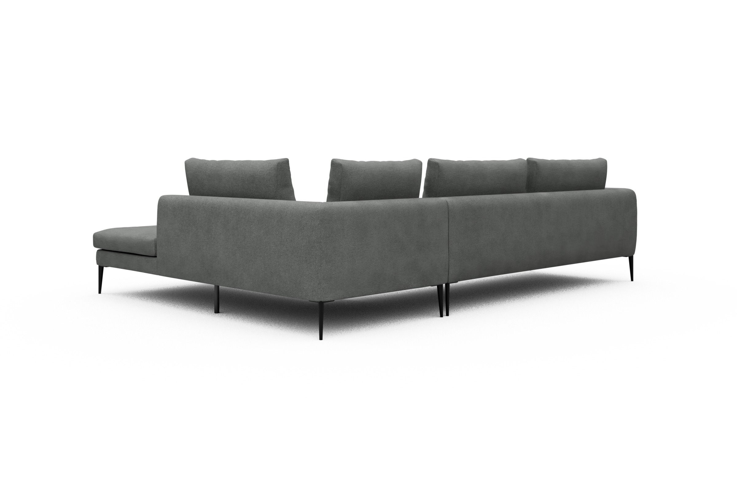 Ecksofa Paul Relax-Ecke links mit 3-Sitzer Boucle-Ash-Grey