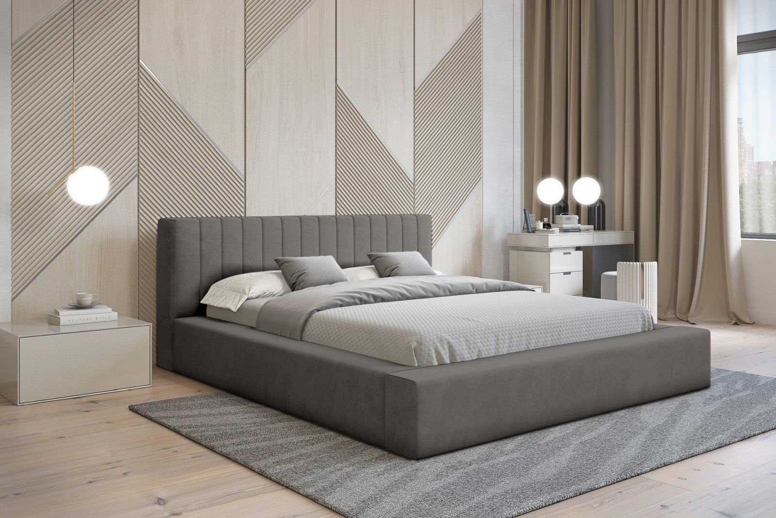 Polsterbett Carno Chenille 140x200 mit Holzrahmen Ditra-New 14