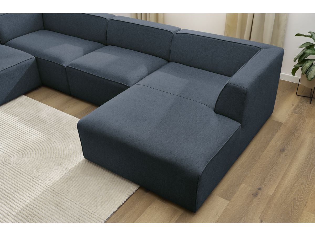 Bobochic Megeve Wohnlandschaft Melange-Stoff Dunkelblau Ecke rechts