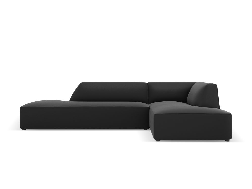 Cosmopolitan Design Ecksofa Siena 4-Sitzer offen Kunstleder Pacifico Schwarz Rechts