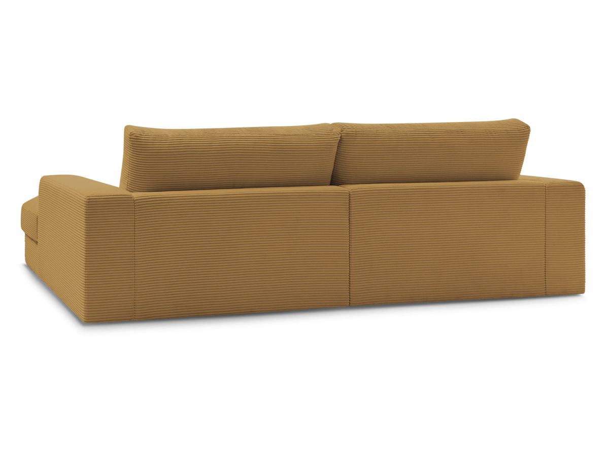 Bobochic Leonard Ecksofa mit Pouf 274 × 159 cm Cordsamt Gelb Ecke links