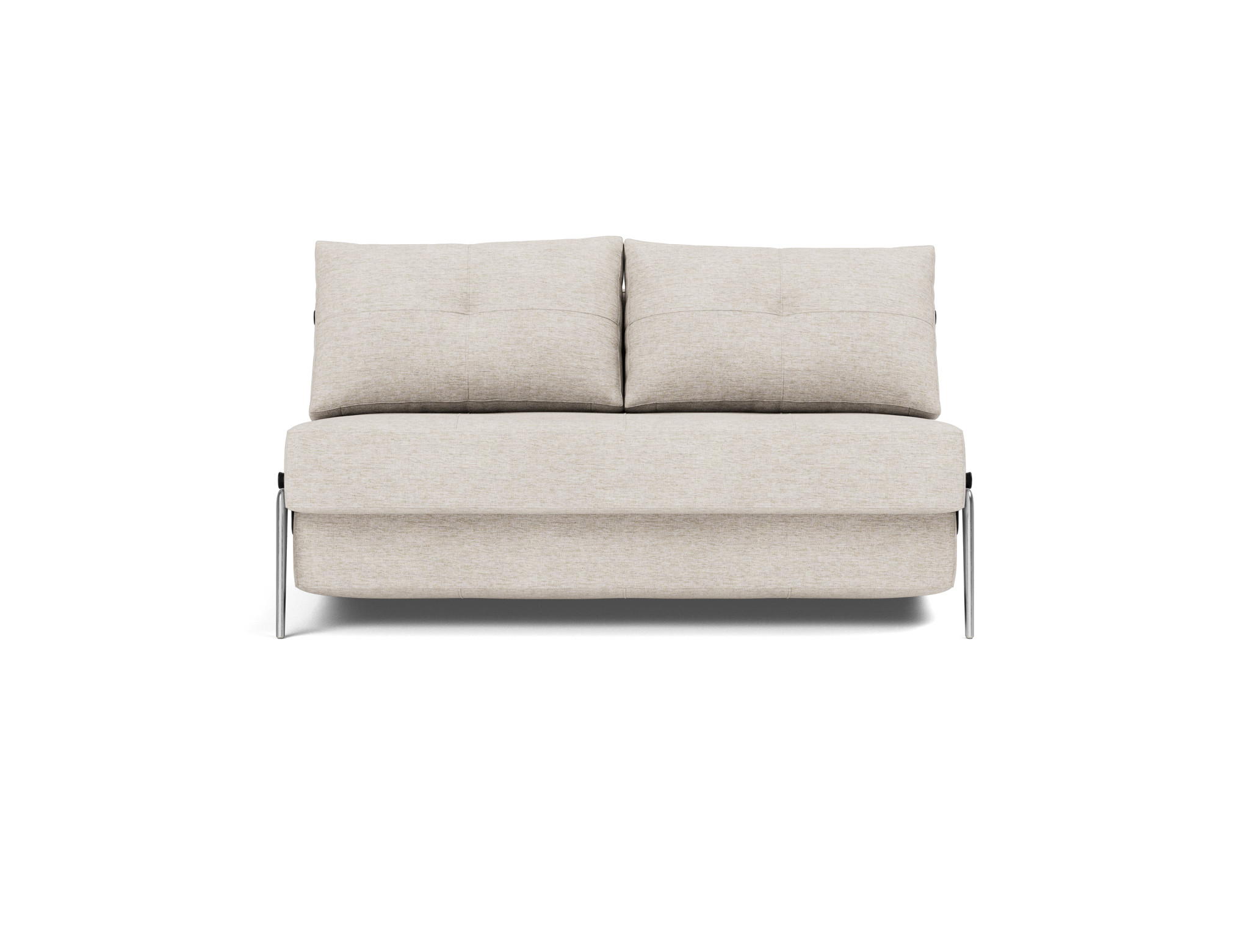 Schlafsofa Cubed 140 Chenille Yuveno 470-Natural Beine Aluminium
