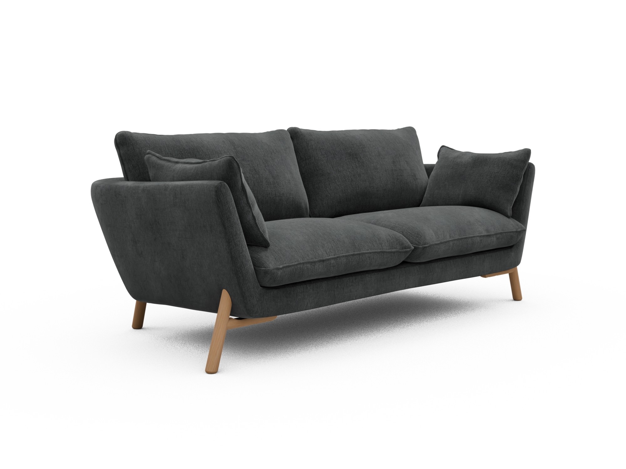 Skandi Home Sofa Emil 2-Sitzer Beinfarbe Eiche Natur Smooth-Deep-Warm-Grey moebelfaktor