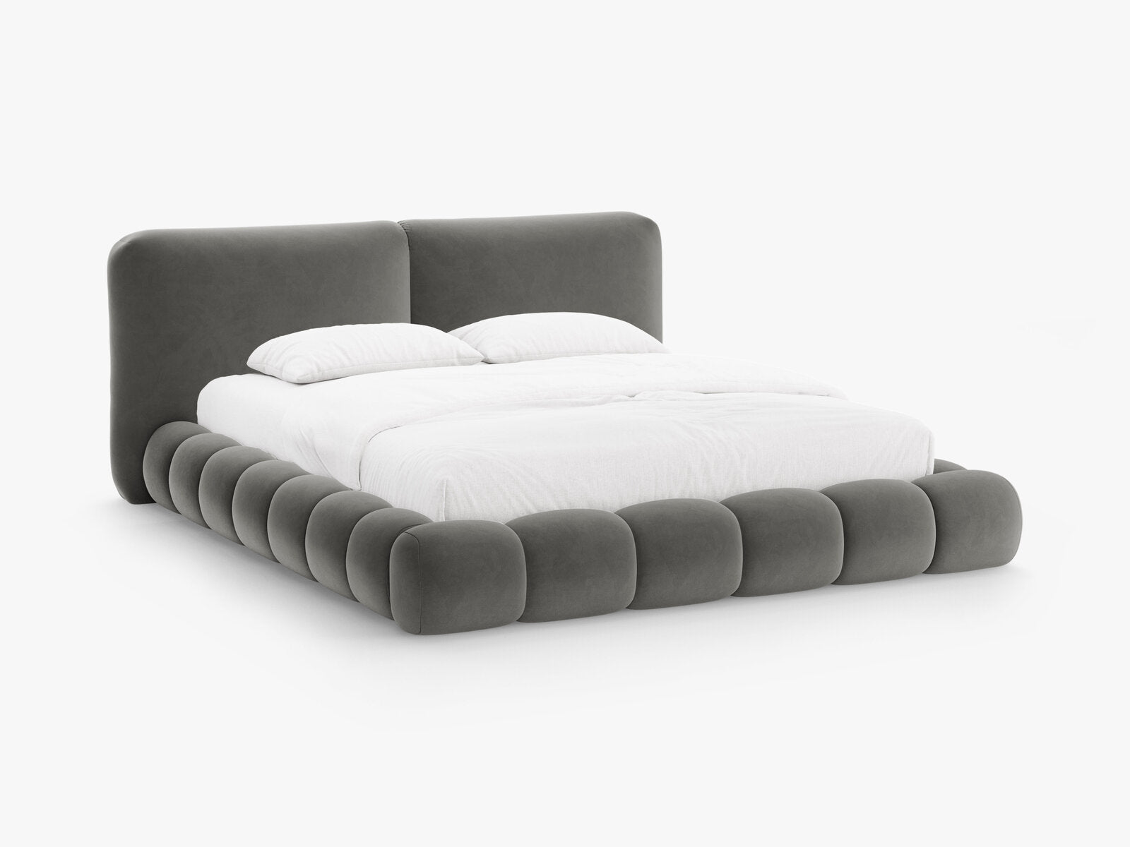 Micadoni Stauraumbett mit Kopfteil Solange Samt Magic Velvet Dunkelgrau 200x200