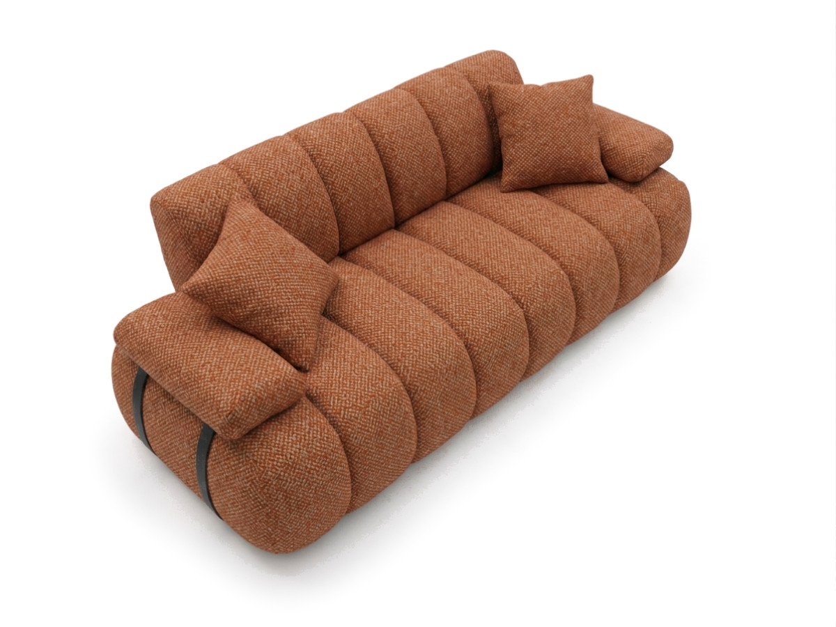 Bobochic Rivoli Sofa 4-Sitzer Melange-Stoff Orange