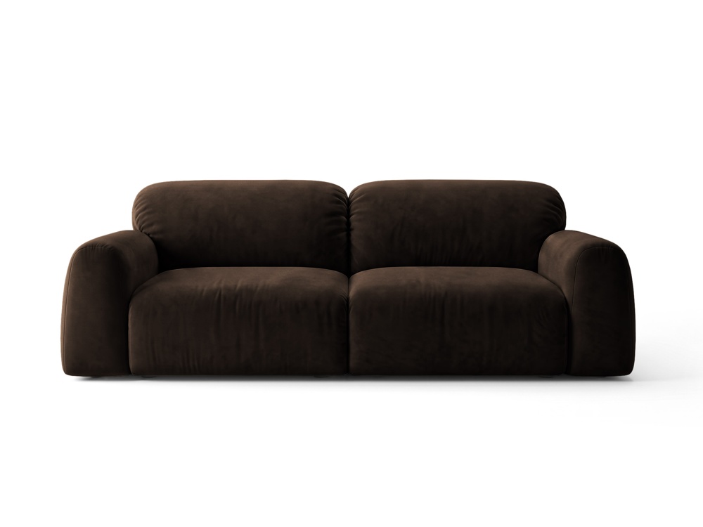 Cosmopolitan Design Sofa Milan 4-Sitzer Samt Bluvel Dunkelbraun