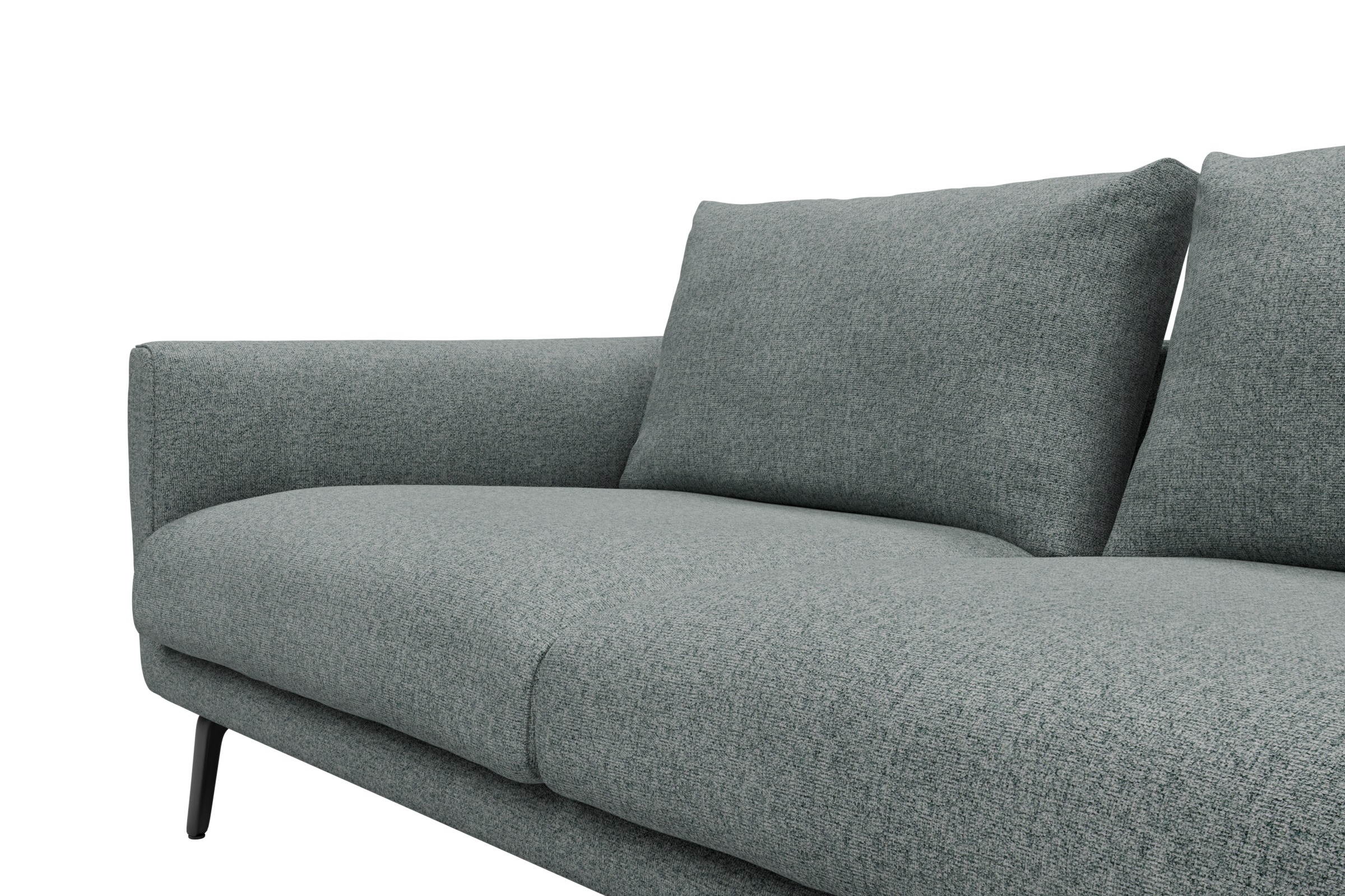 Ecksofa Karl Chaiselongue rechts mit 2,5-Sitzer Casone-Light-Mixed-Green